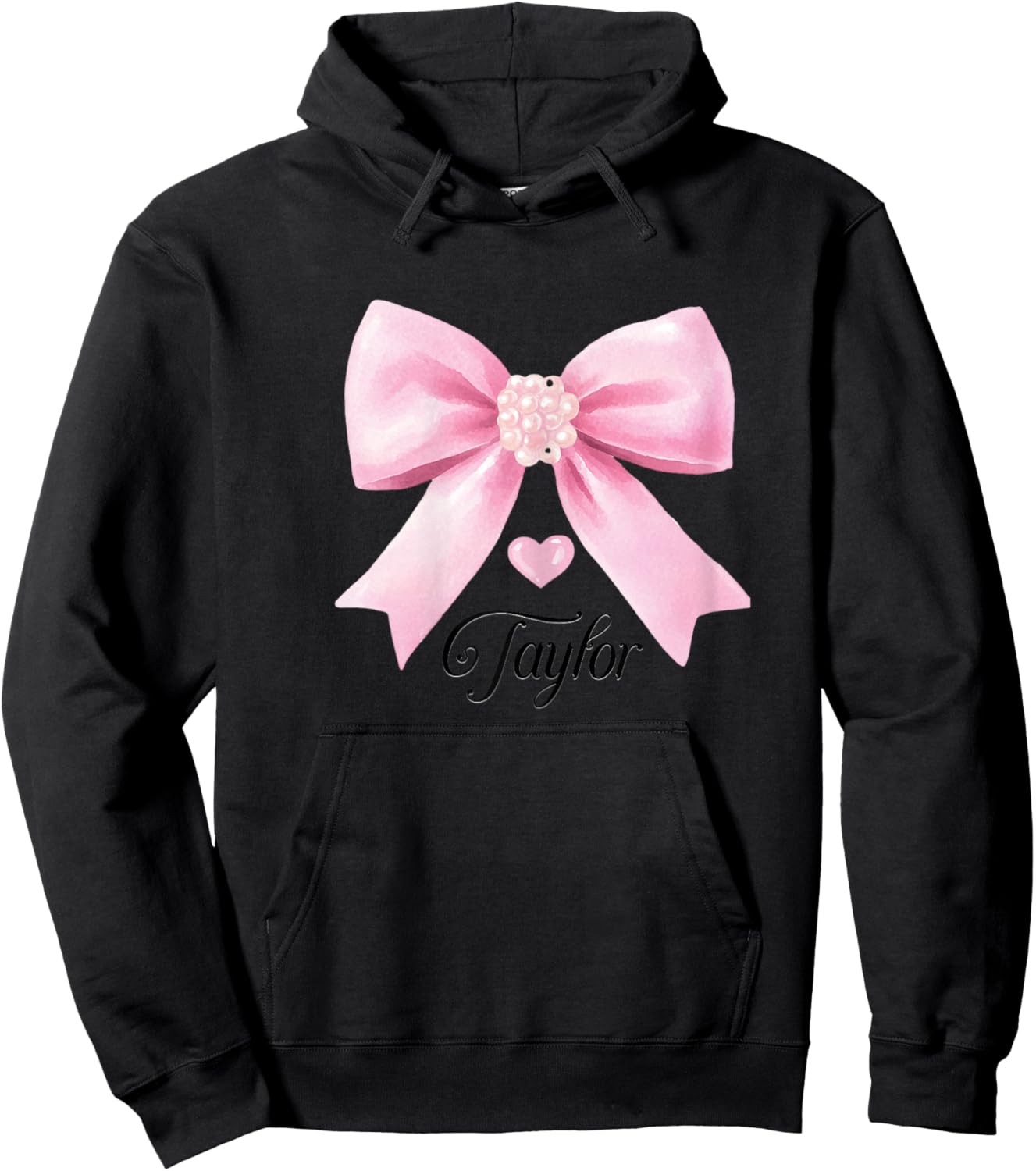 Taylor Outfit Cute Pink Bow Heart Shirt Teen Girls Hoodie - Hoodie | Black
