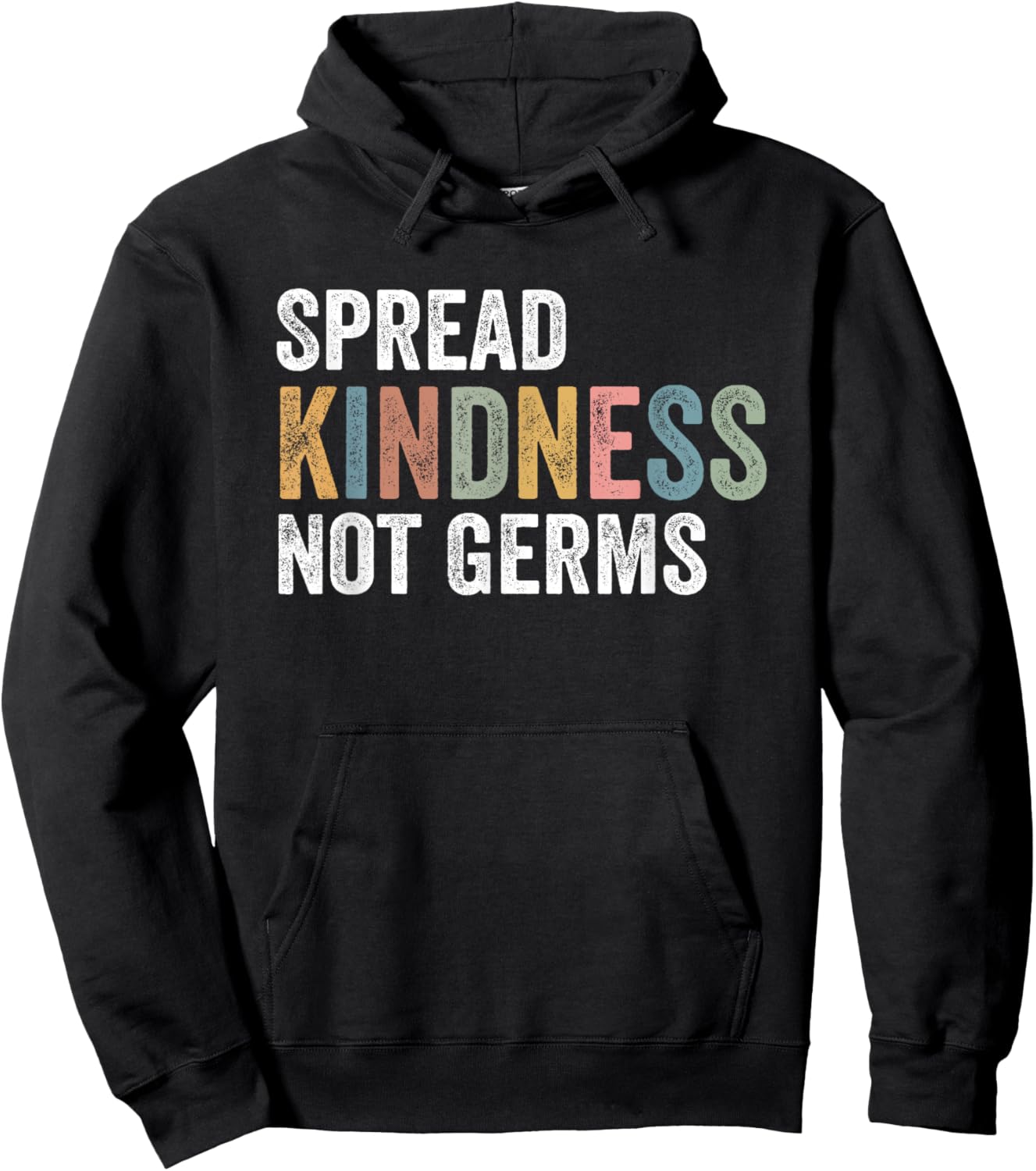Groovy vintage Spread Kindness Not Germs Hoodie - Hoodie | Black