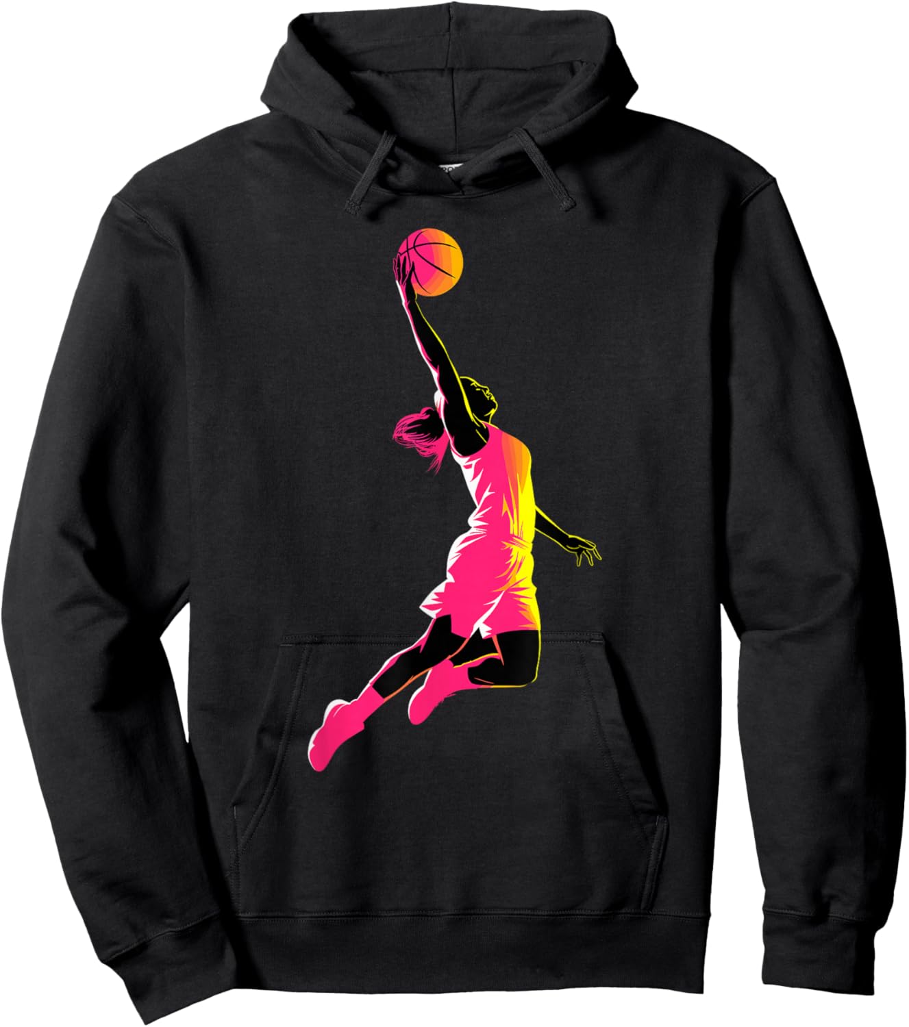 Basketball Player Dunking | Women Basketball Hoodie - Hoodie | Black
