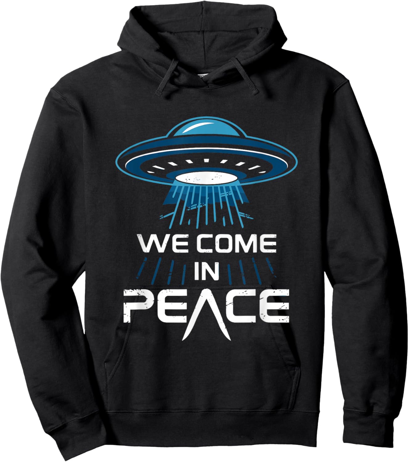Alien Encounter for Space Enthusiasts We Come in Peace Hoodie - Hoodie | Black