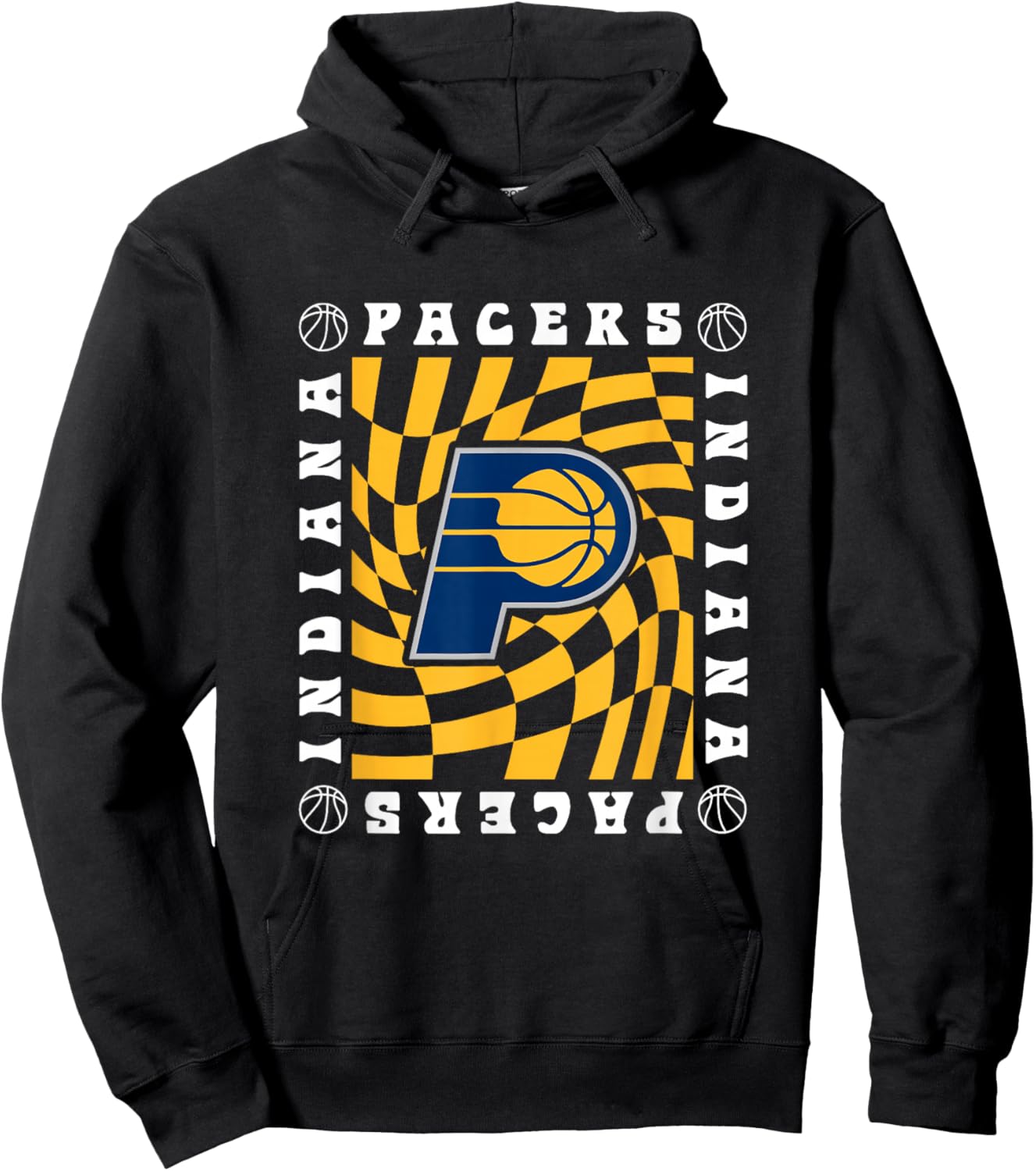 NBA Indiana Pacers Retro Checkerboard Wave Hoodie - Hoodie | Black