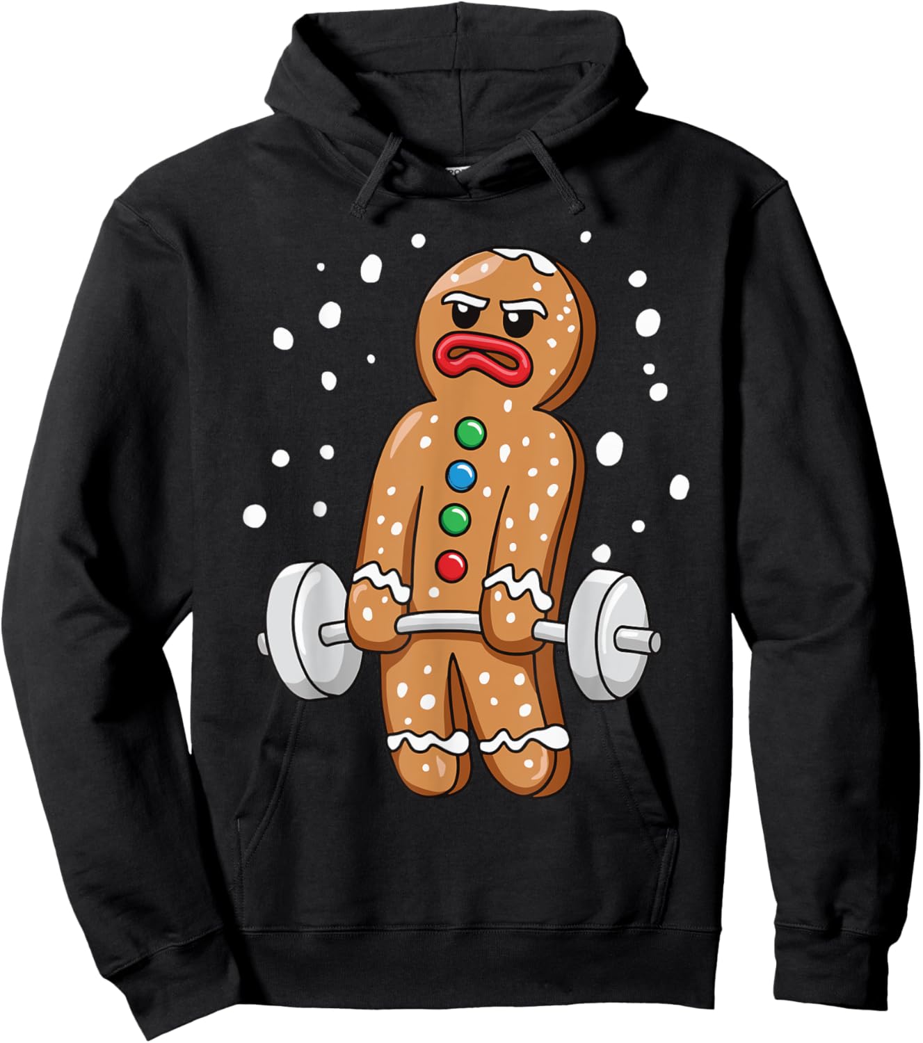 Gingerbread Weightlifting Workout Bodybuilding Hoodie - Hoodie | Black