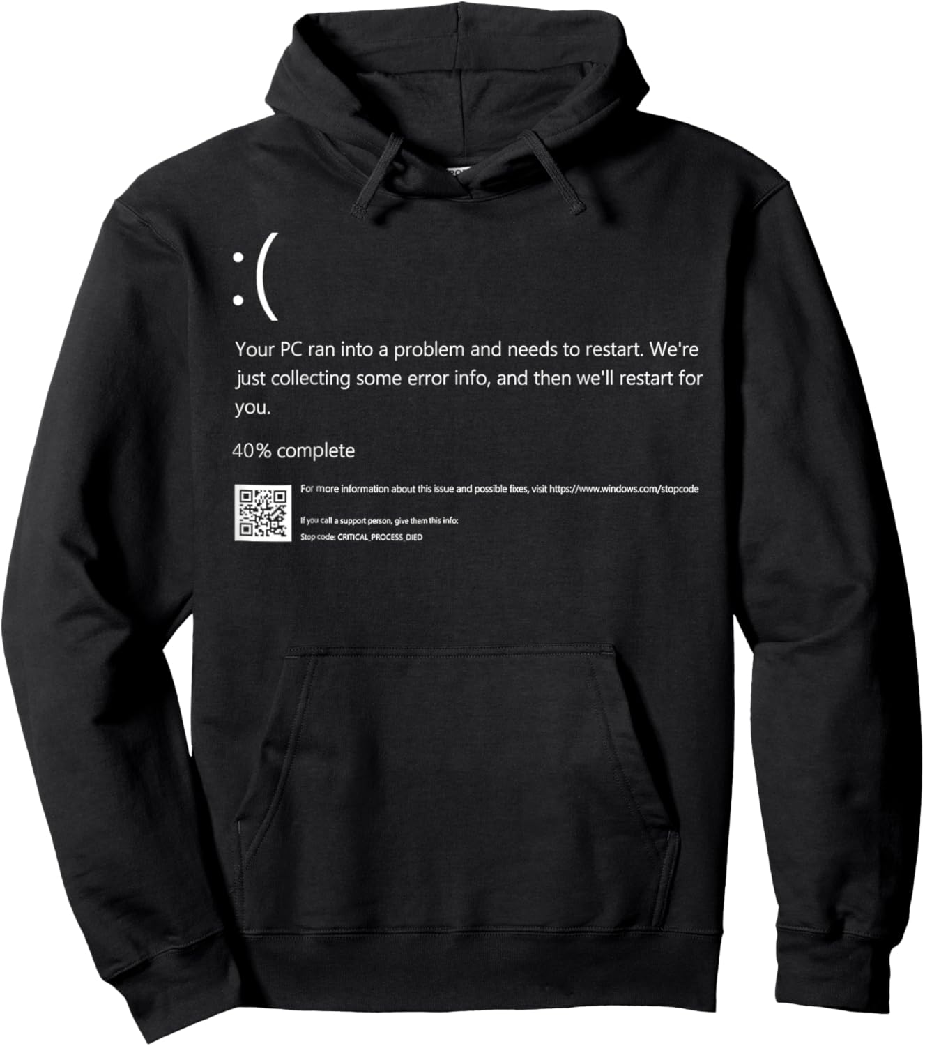 Funny Windows Error Blue Screen Halloween Costume, Tech Nerd Hoodie - Hoodie | Black