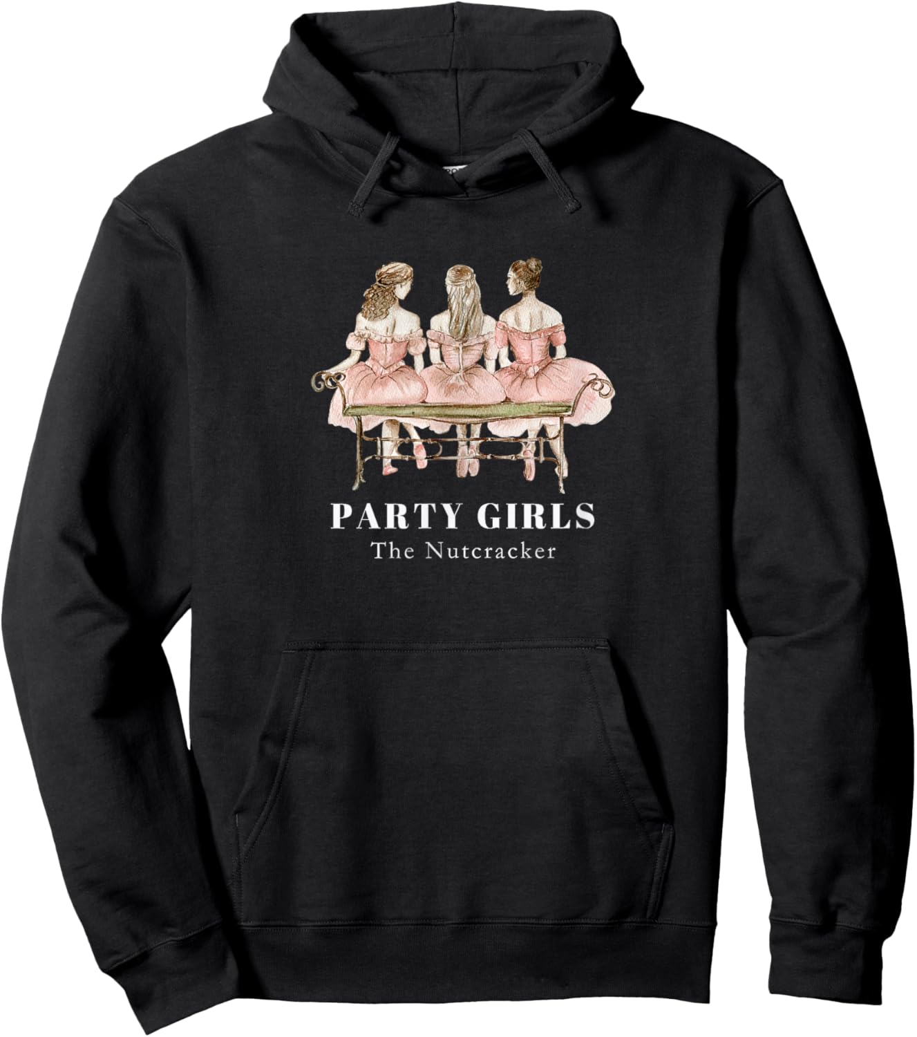 Nutcracker Party Girls Scene Christmas Ballet Dancer Graphic Hoodie - Hoodie | Black