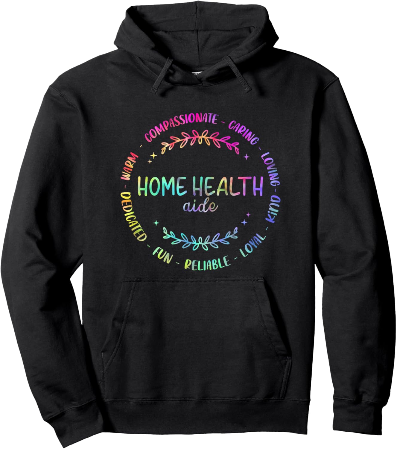 Tie Dye HHA Home Health Aide Healthcare Appreciation Hoodie - Hoodie | Black