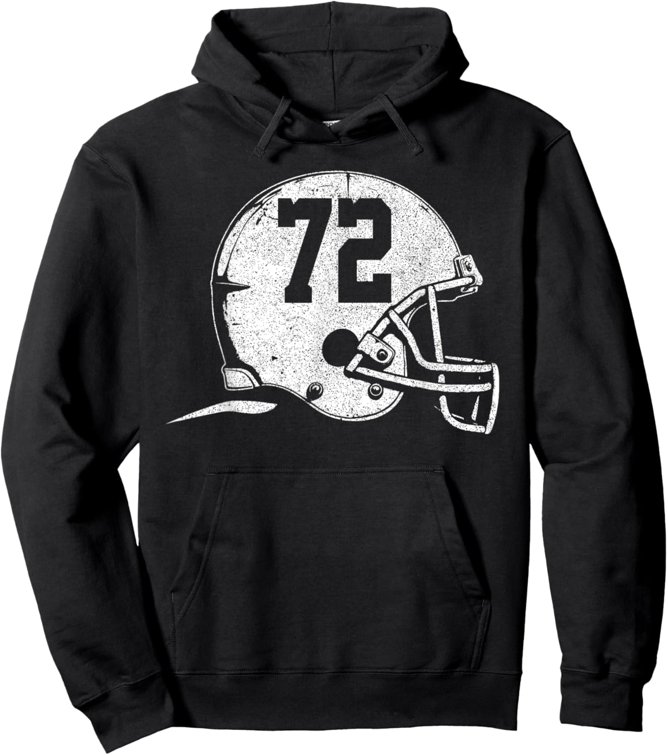 Number 72 Football Helmet Player Fun Number Hoodie - Hoodie | Black