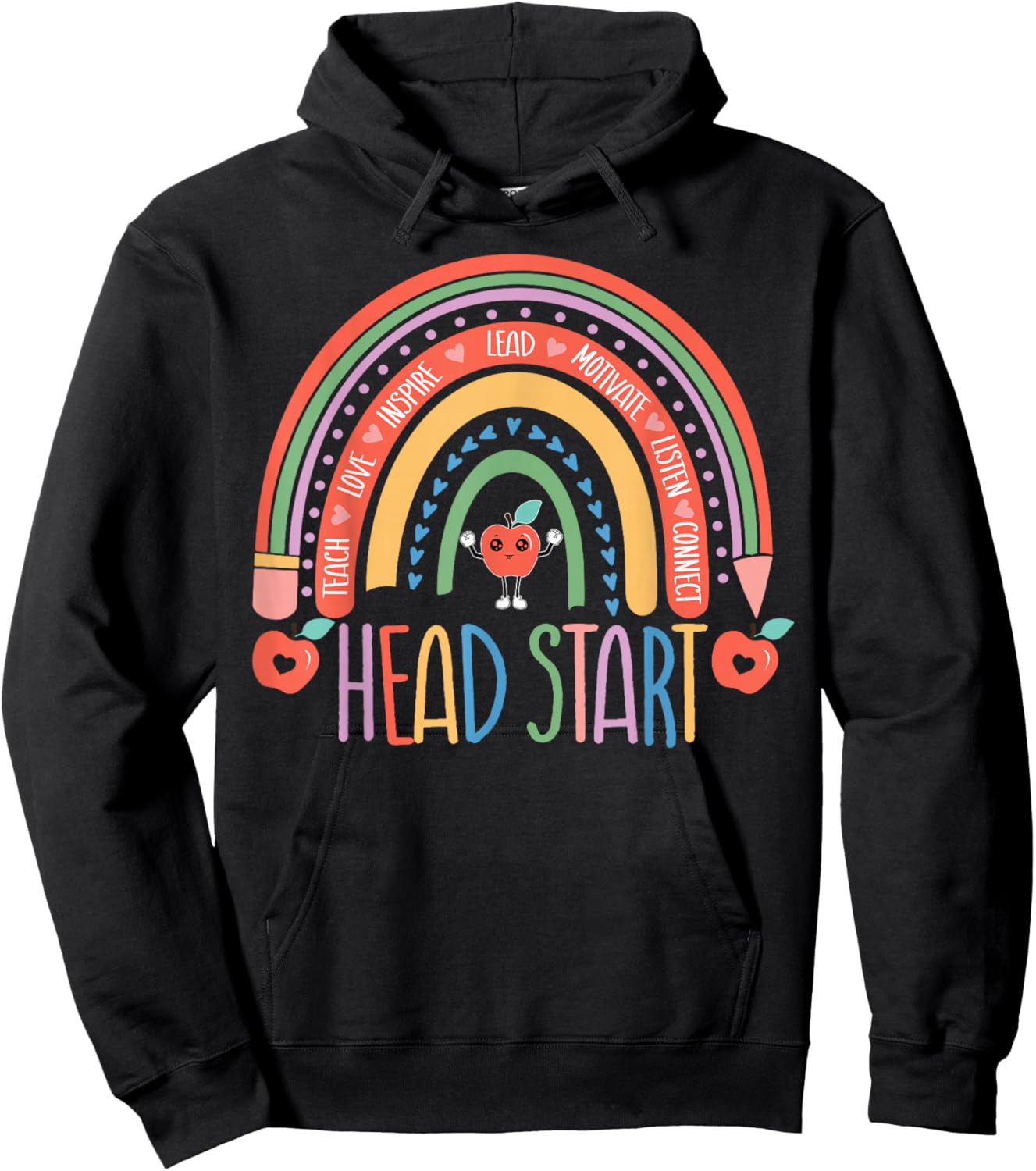 Head Start Rainbow - Back to School - Headstart Teacher Hoodie - Hoodie | Black