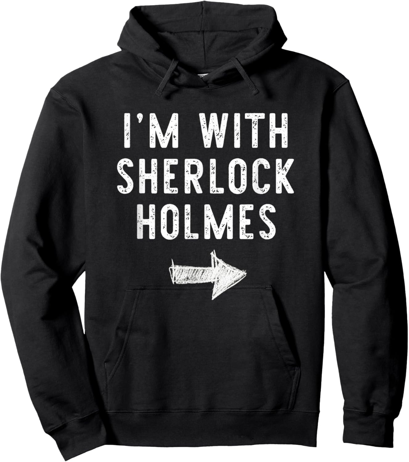 I’m with Sherlock Holmes Funny Halloween Couple Costume Hoodie - Hoodie | Black