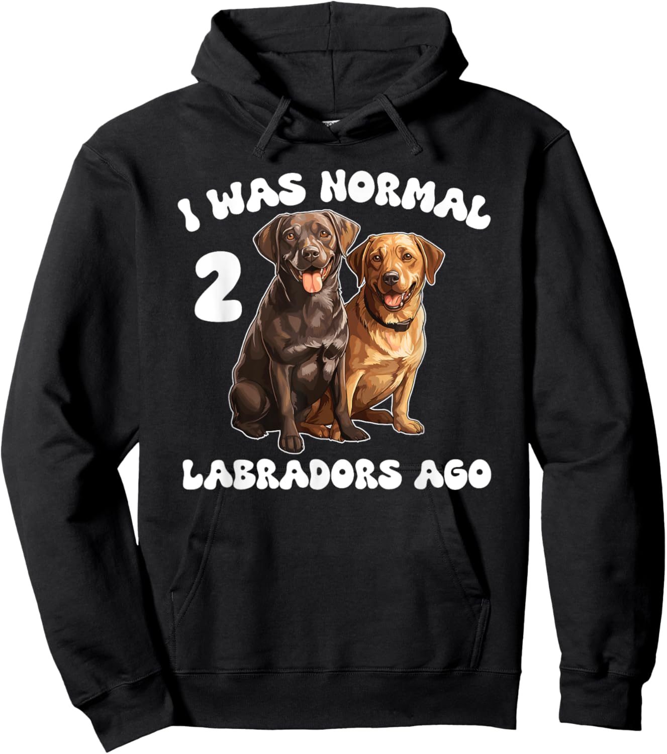 Labrador Retriever I Was Normal 2 Labradors Ago Hoodie - Hoodie | Black