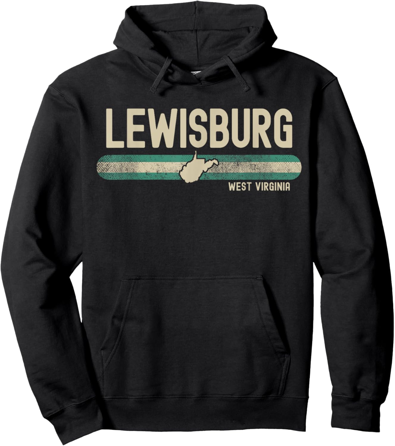 Lewisburg WV | West Virginia | Travel & 80s Style Hoodie - Hoodie | Black