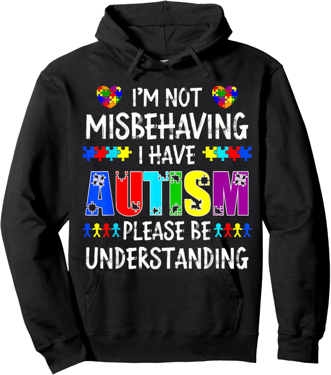 Autism Puzzle I'm Not Misbehaving I Have Autism Awareness Hoodie - Hoodie | Black