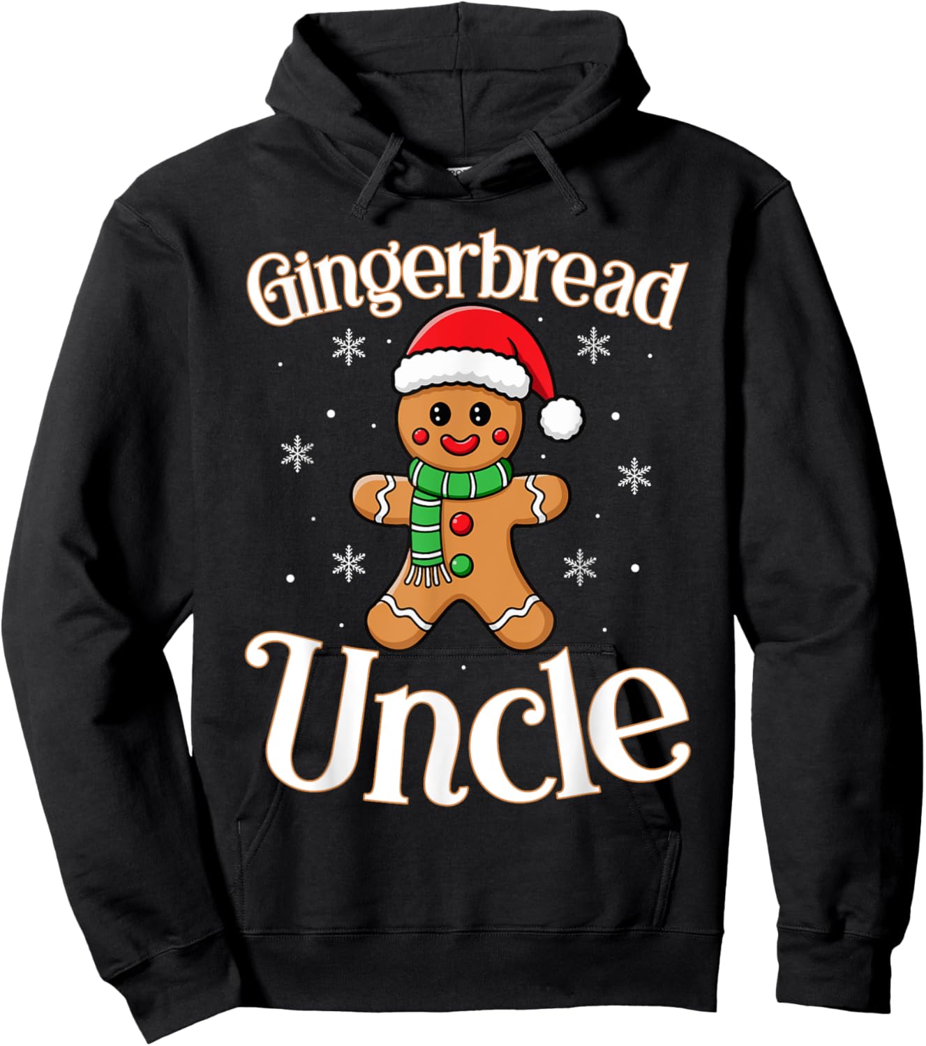 Gingerbread Uncle Christmas Festive Holiday Fun Design Hoodie - Hoodie | Black