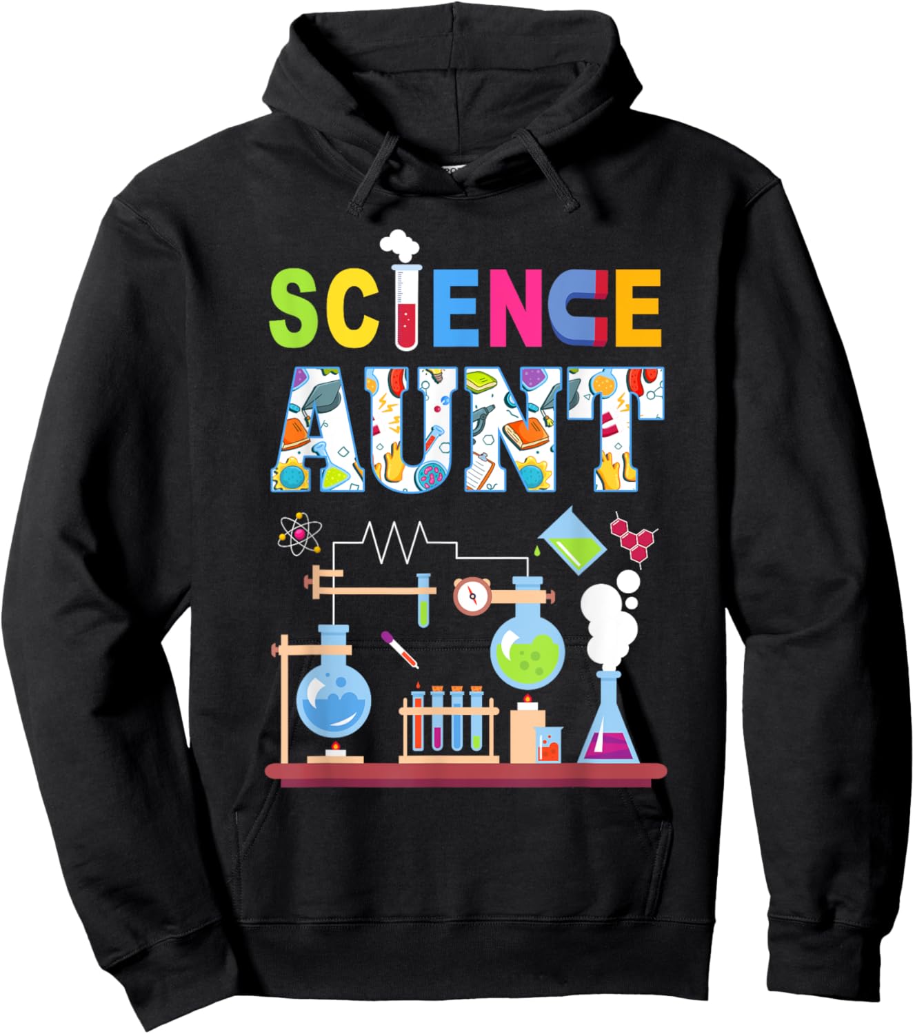 Science Aunt Family Science Birthday Party Matching Hoodie - Hoodie | Black