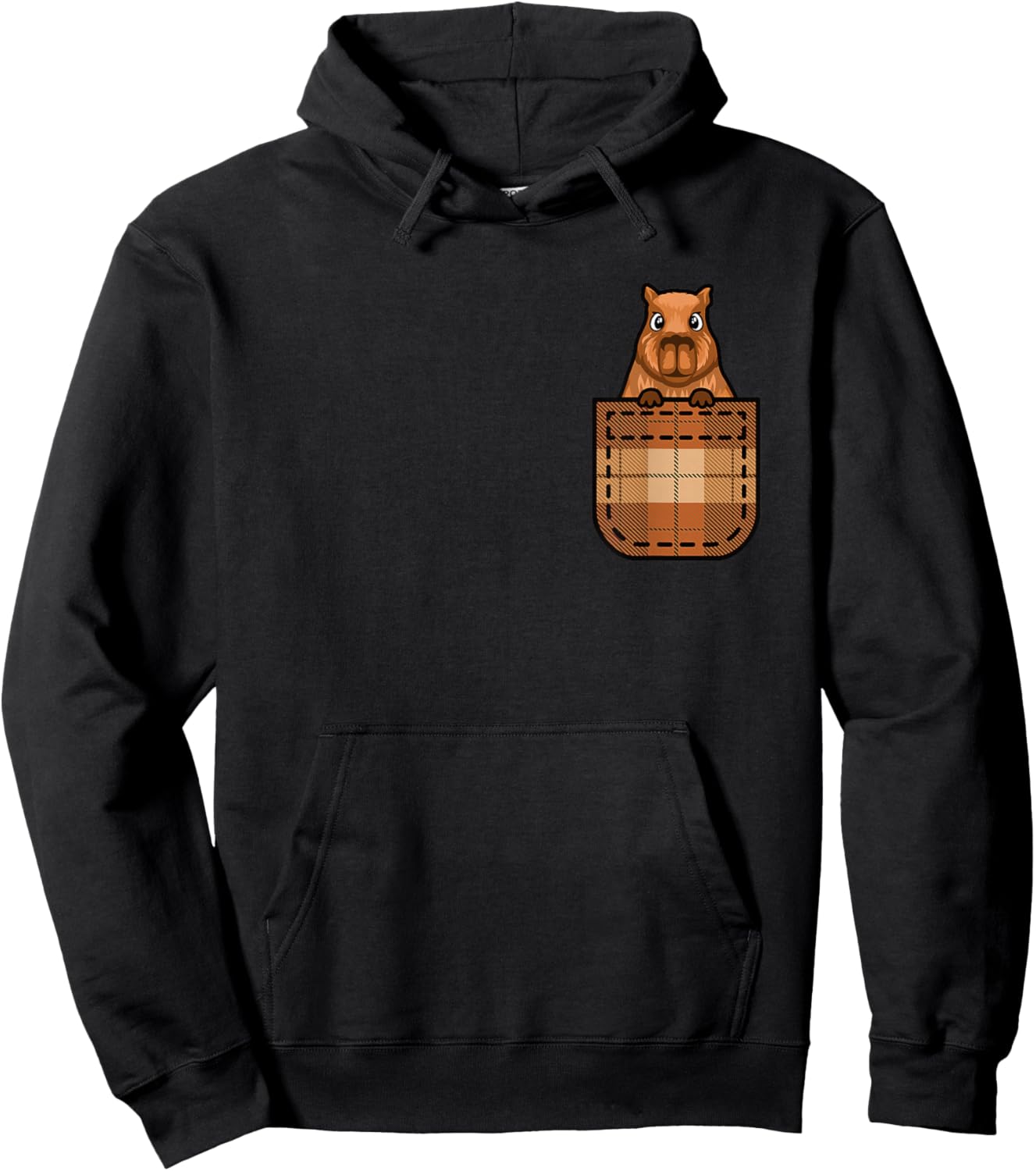 Funny Capybara Pocket Capybara Lover Men Women Kids Hoodie - Hoodie | Black
