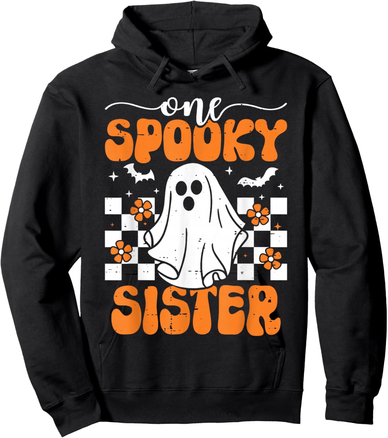 One Spooky Sister Matching Family Halloween Costumes Hoodie - Hoodie | Black