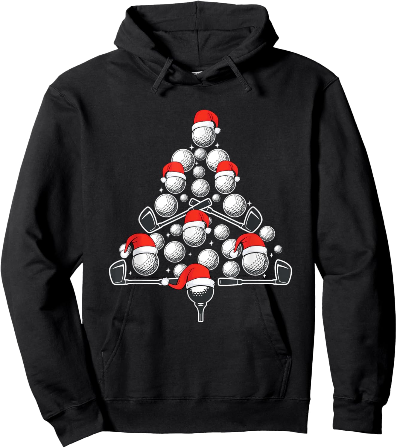 Golf Xmas Tree Ornaments Golf Player Golfing Christmas Golf Hoodie - Hoodie | Black