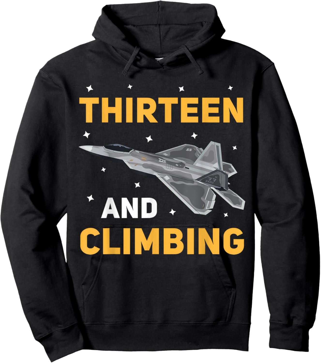 Jet Fighter Plane 13 Year Old Birthday Party For Boys Hoodie - Hoodie | Black