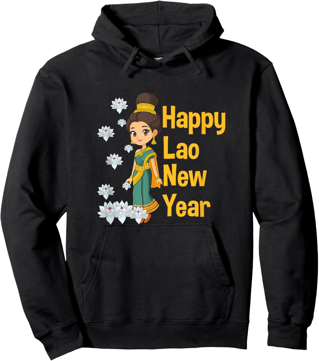 Laos Lao Laotian Happy Lao New Year Pim Mai Lao Hoodie - Hoodie | Black