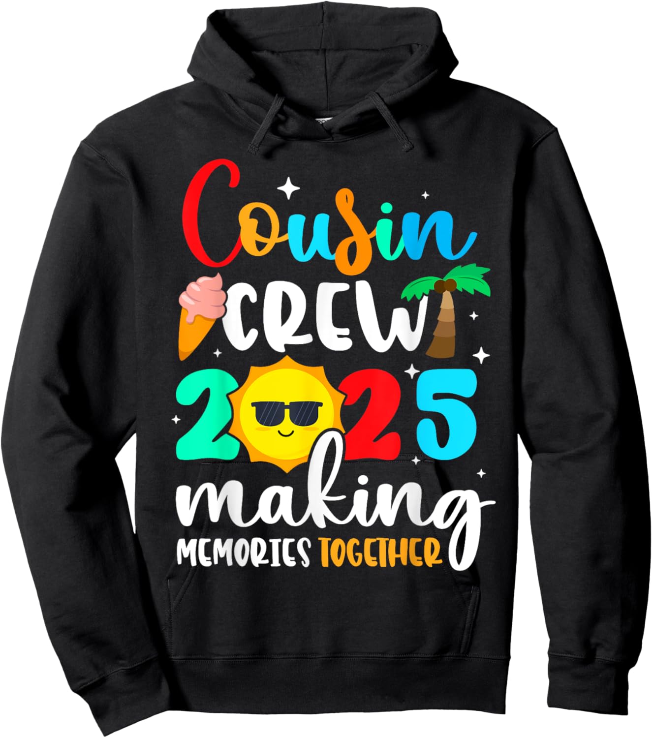 Cousin crew 2025 Summer Vacation Beach Family Trips Matching Hoodie - Hoodie | Black