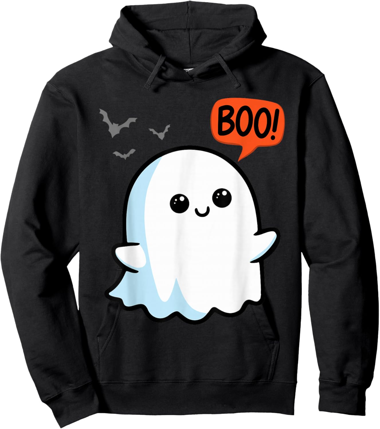 Ghost Saying Boo Spooky Halloween Cute toddler boys girls Hoodie - Hoodie | Black