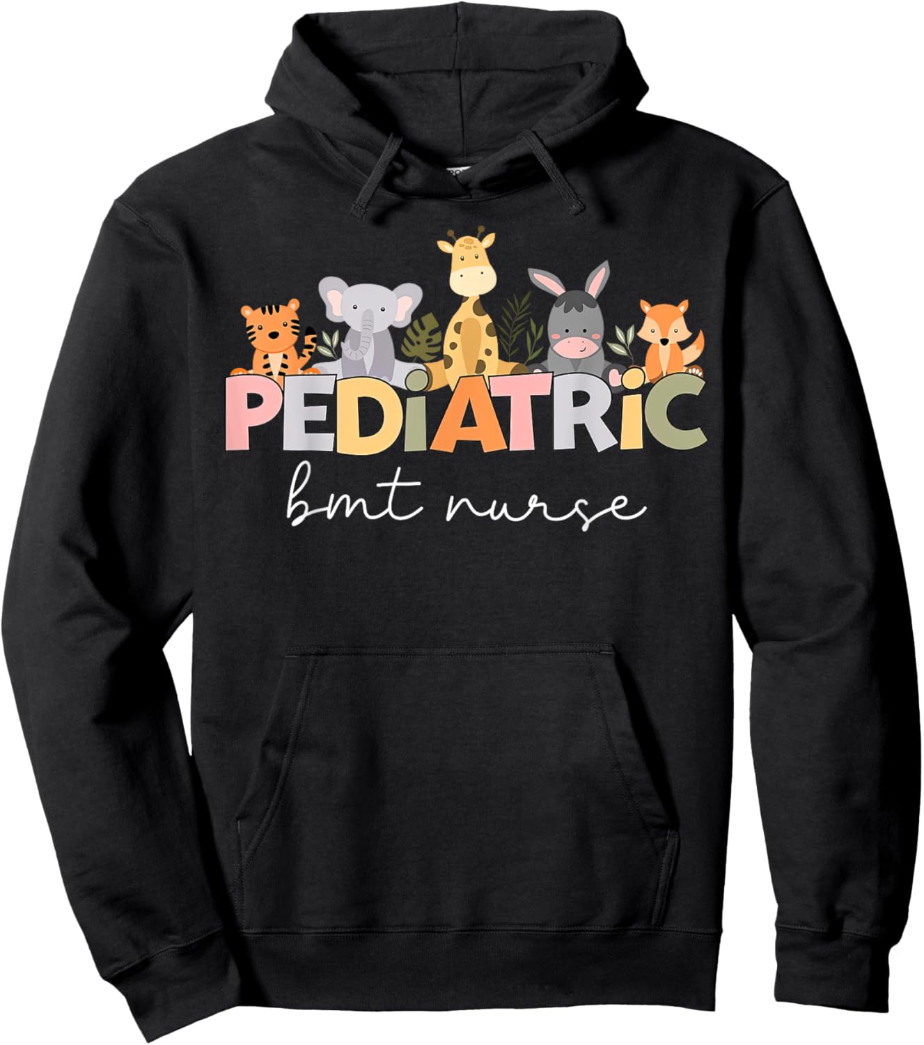 Animal PEDS BMT Pediatric Bone Marrow Transplant Nurse RN Hoodie - Hoodie | Black