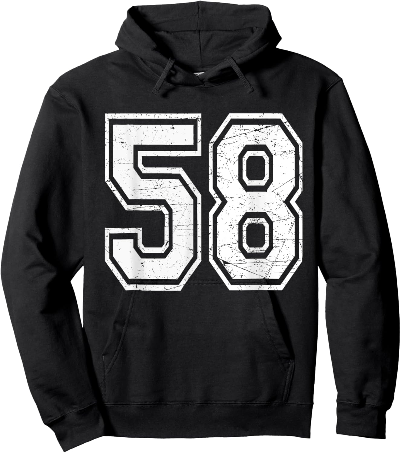 Number 58 Varsity Sports Team Jersey 58th Birthday Hoodie - Hoodie | Black