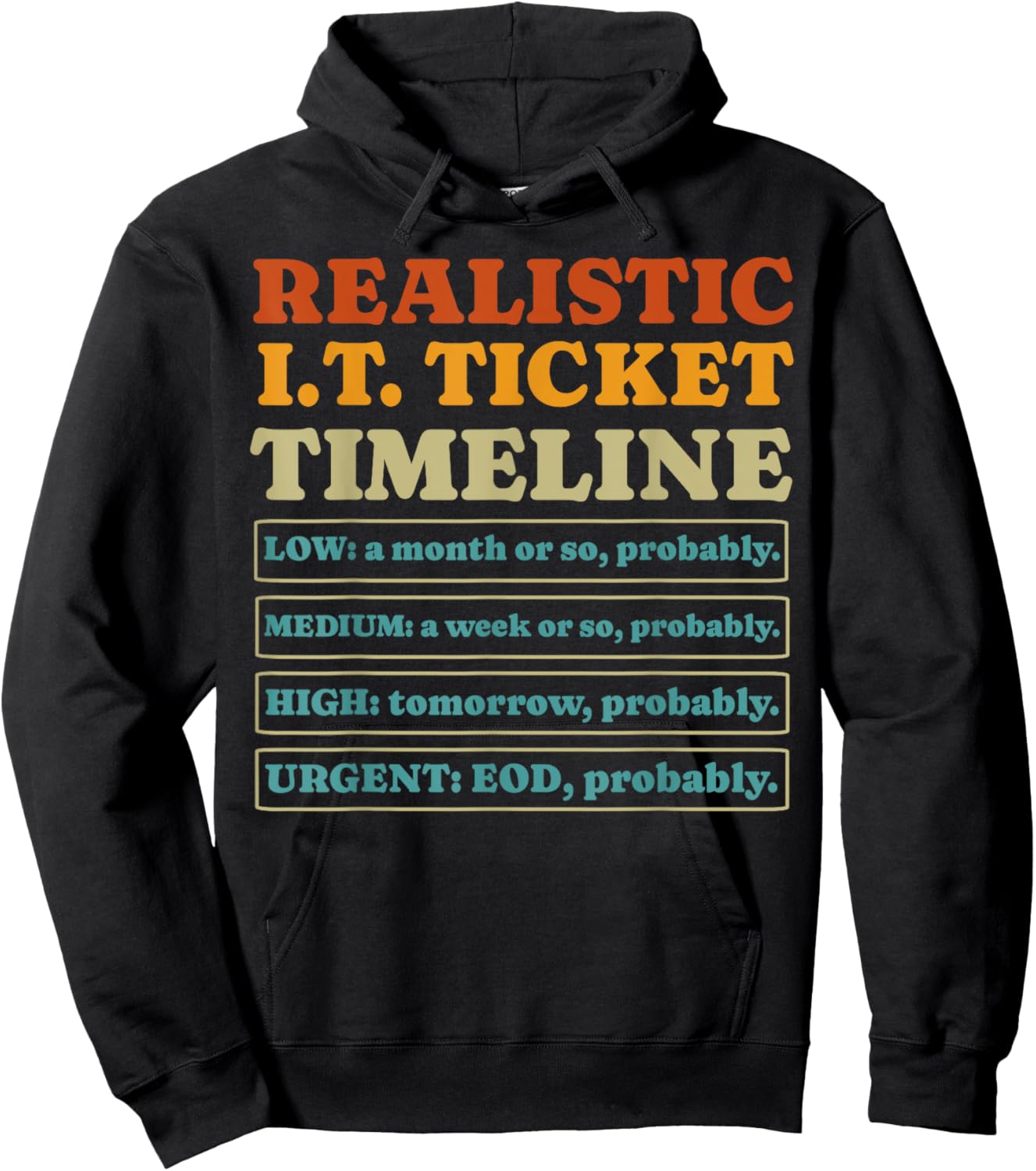 Funny IT Ticket Tech Support I.T. Guy Technical Computer Gag Hoodie - Hoodie | Black