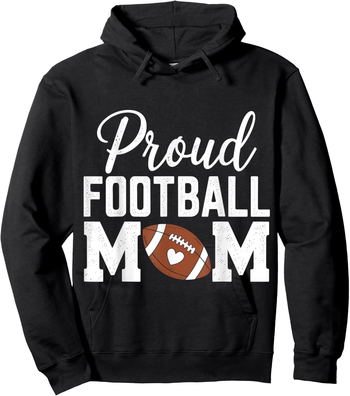 Proud Football Mom Funny Football Player Mom Hoodie - Hoodie | Black