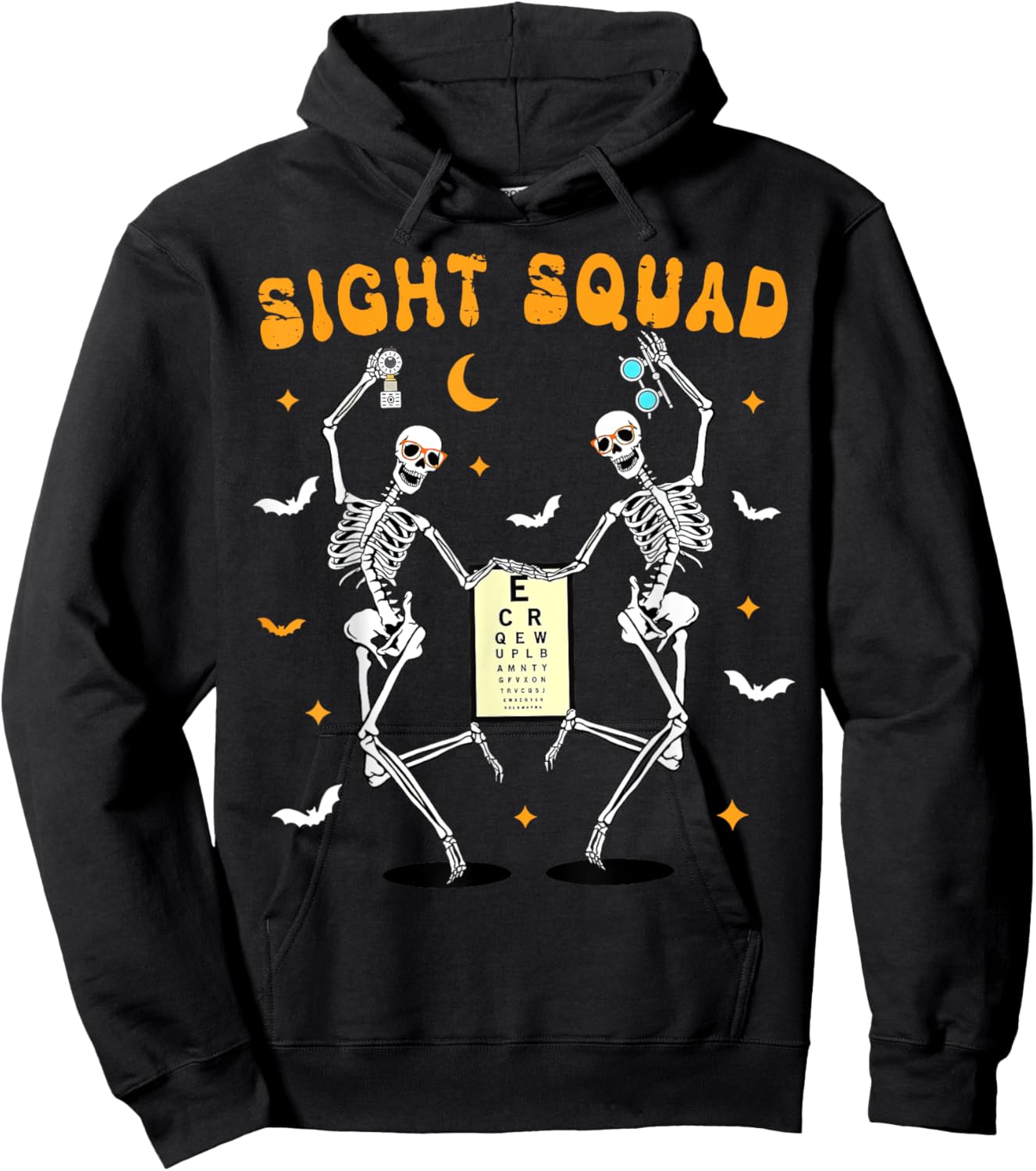 Skeleton Dancing Sight Squad Halloween Optometrist Optometry Hoodie - Hoodie | Black