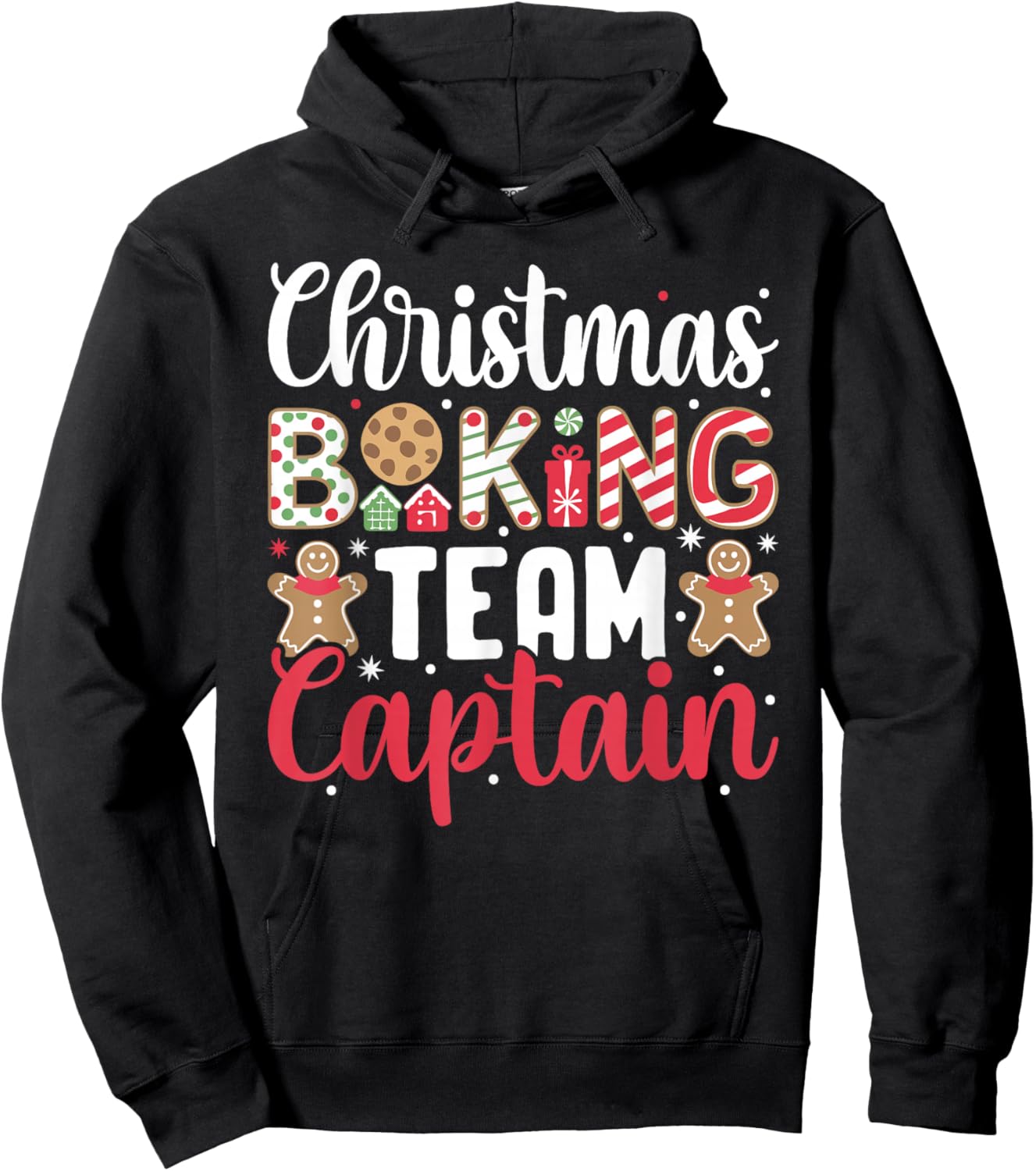Funny Christmas Baking Team Captain Baking Christmas Cookie Hoodie - Hoodie | Black