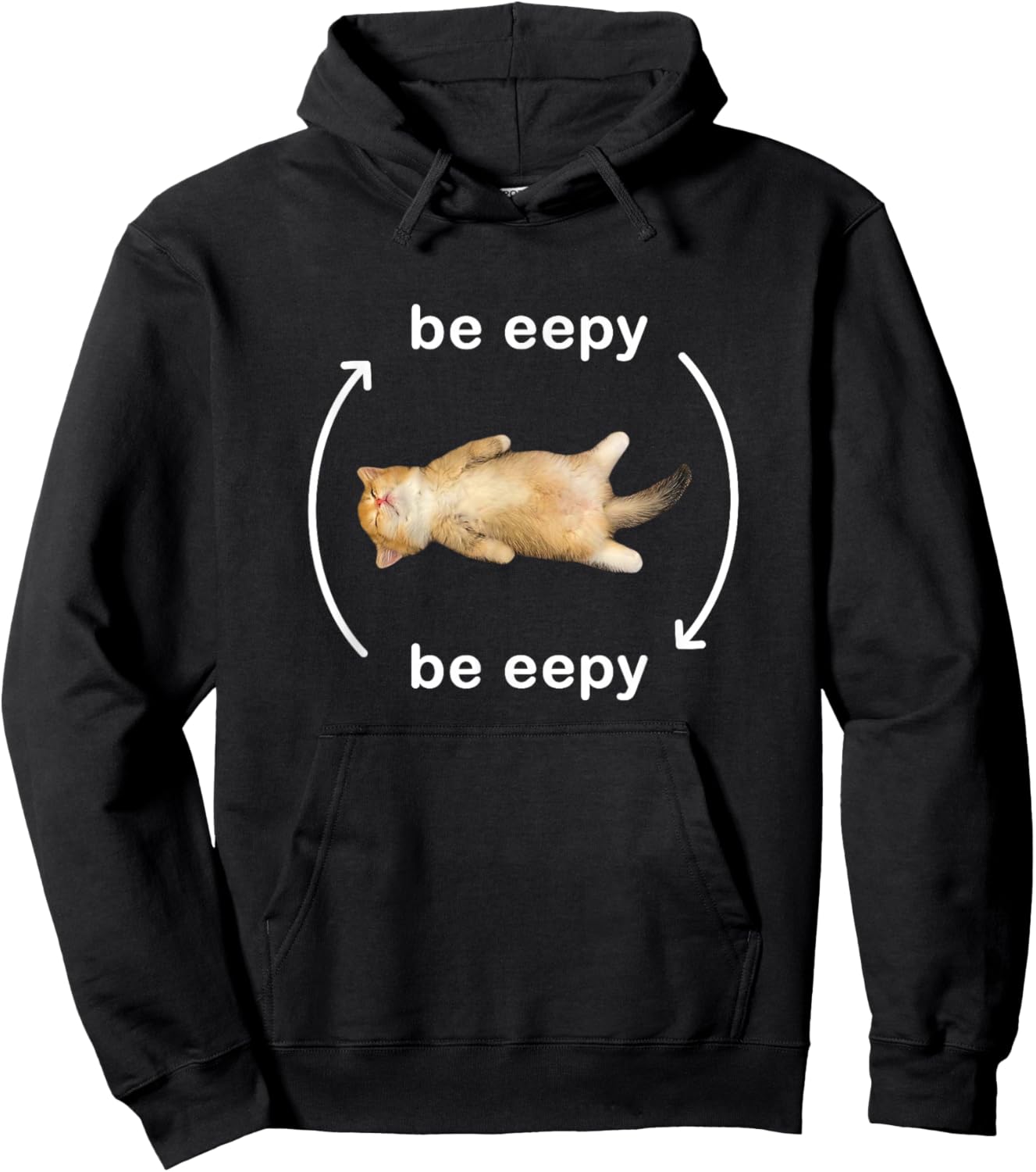 Be Eepy Silly Sleepy Cat Meme Men Women Girls Kids Hoodie - Hoodie | Black