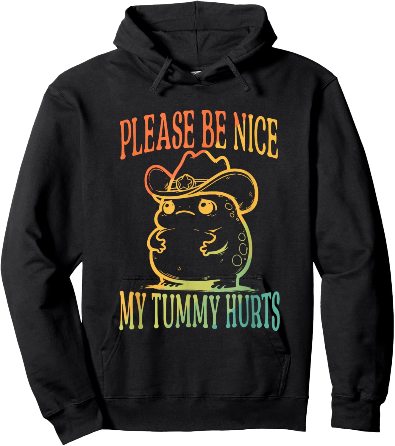 Please Be Nice My Tummy Hurts Vintage Design Hoodie - Hoodie | Black