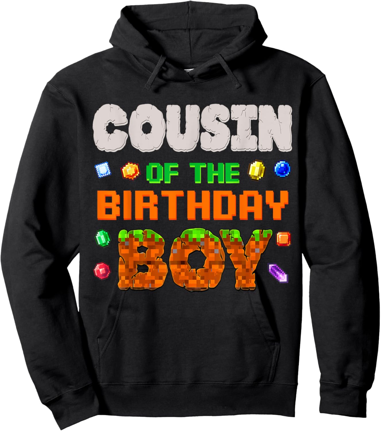 Cousin Of The Birthday Boy Video Game Pixel Number Gamer Hoodie - Hoodie | Black