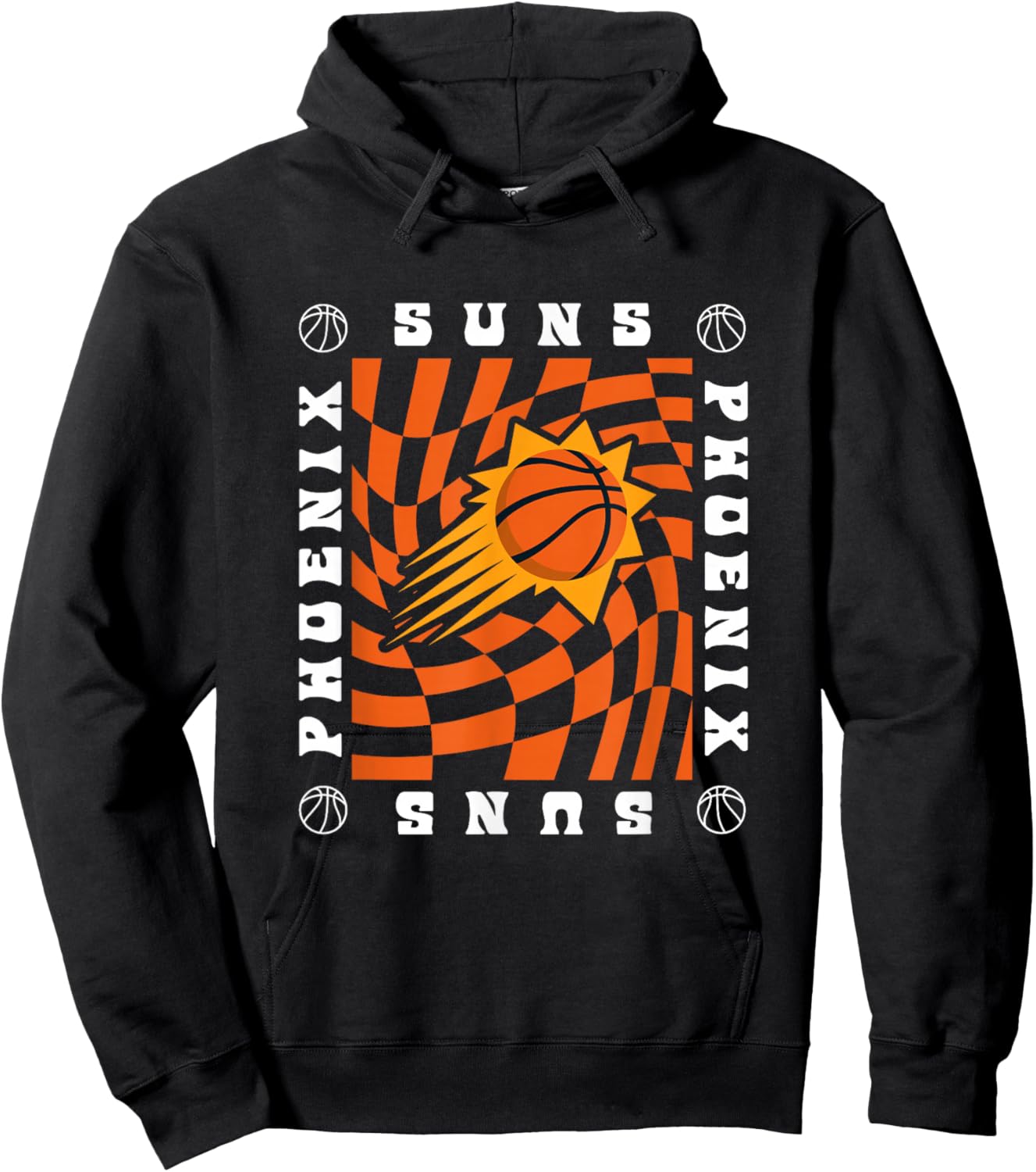 NBA Phoenix Suns Retro Checkerboard Wave Hoodie - Hoodie | Black
