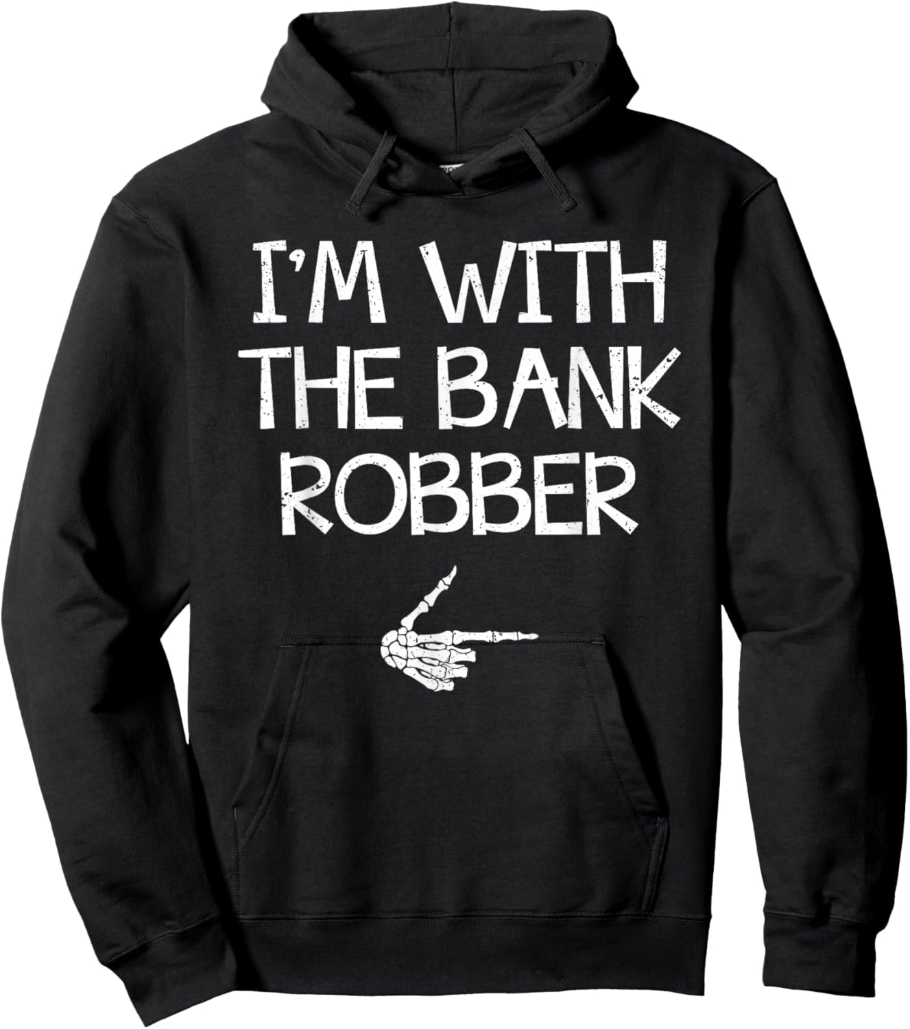 I'm With The Bank Robber Halloween Costume Couples Matching Hoodie - Hoodie | Black