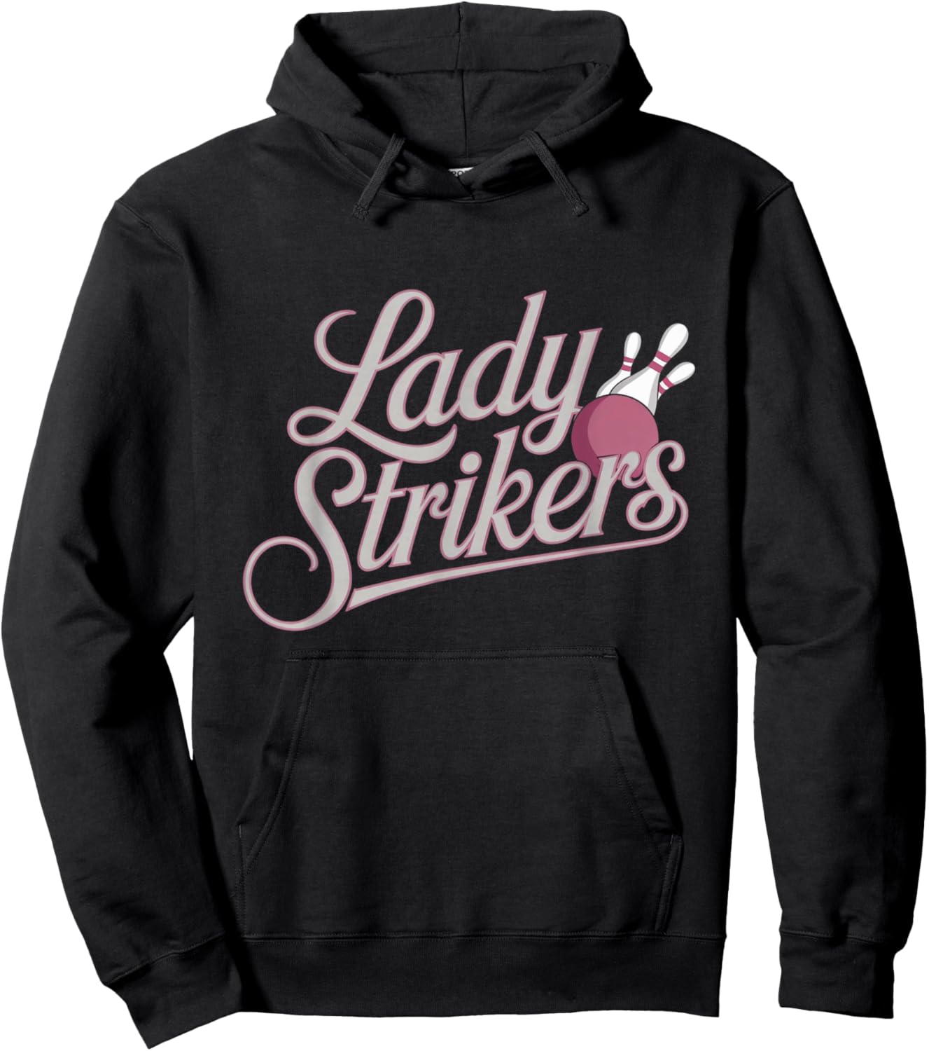 Lady Strikers Matching Bowling Team Name Hoodie - Hoodie | Black