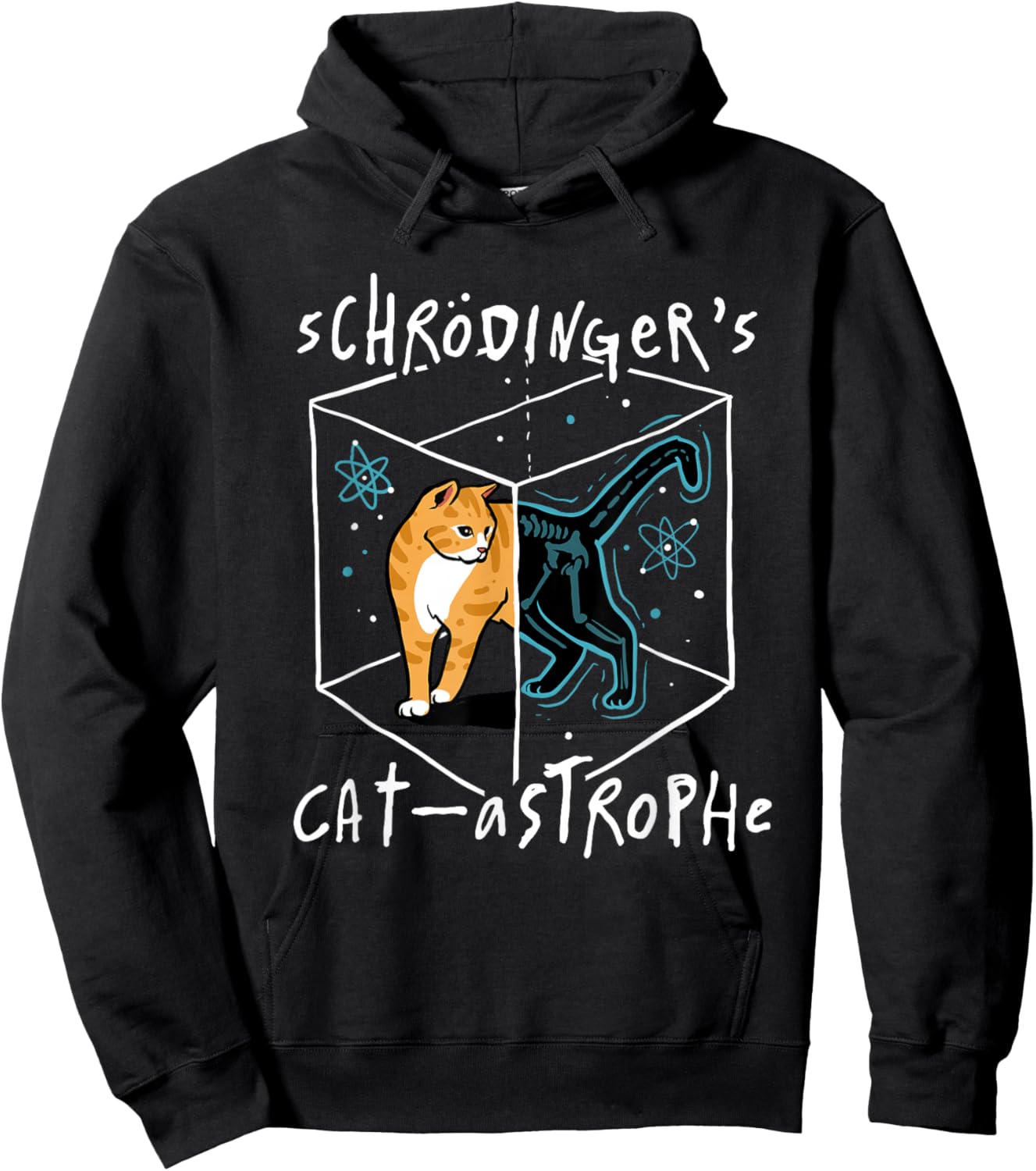 Schrödinger's Cat-astrophe Funny Science Cat Hoodie - Hoodie | Black