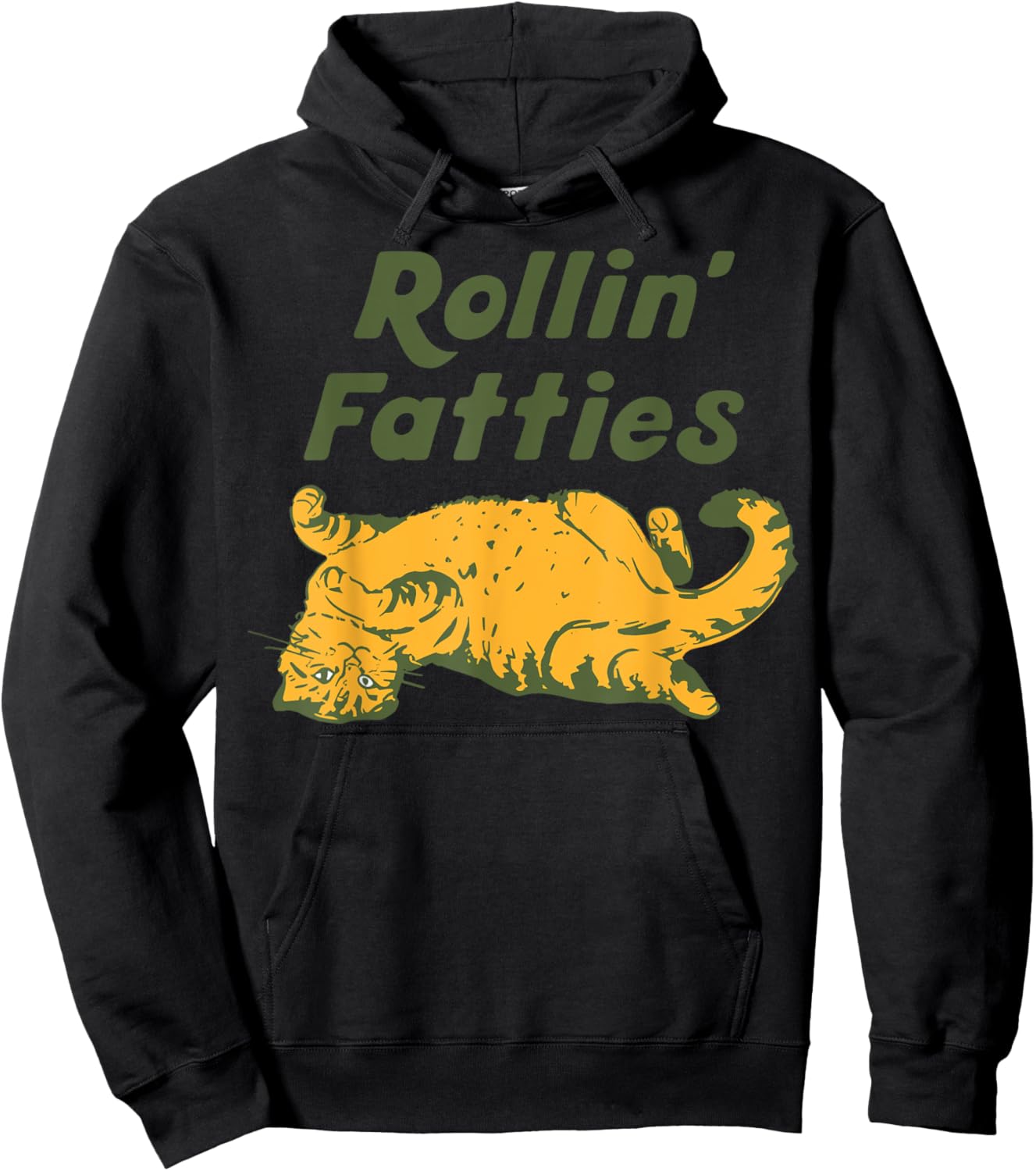 Rolling Fatties Cat Funny Cute Cat Lover Kitten Owner Kitty Hoodie - Hoodie | Black