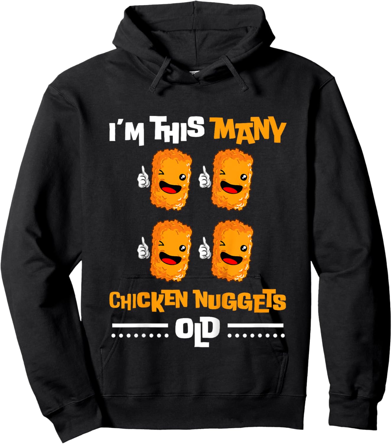 Kids I'm This Many Chicken Nuggets Old - 4th Birthday 4 Years Old Hoodie - Hoodie | Black