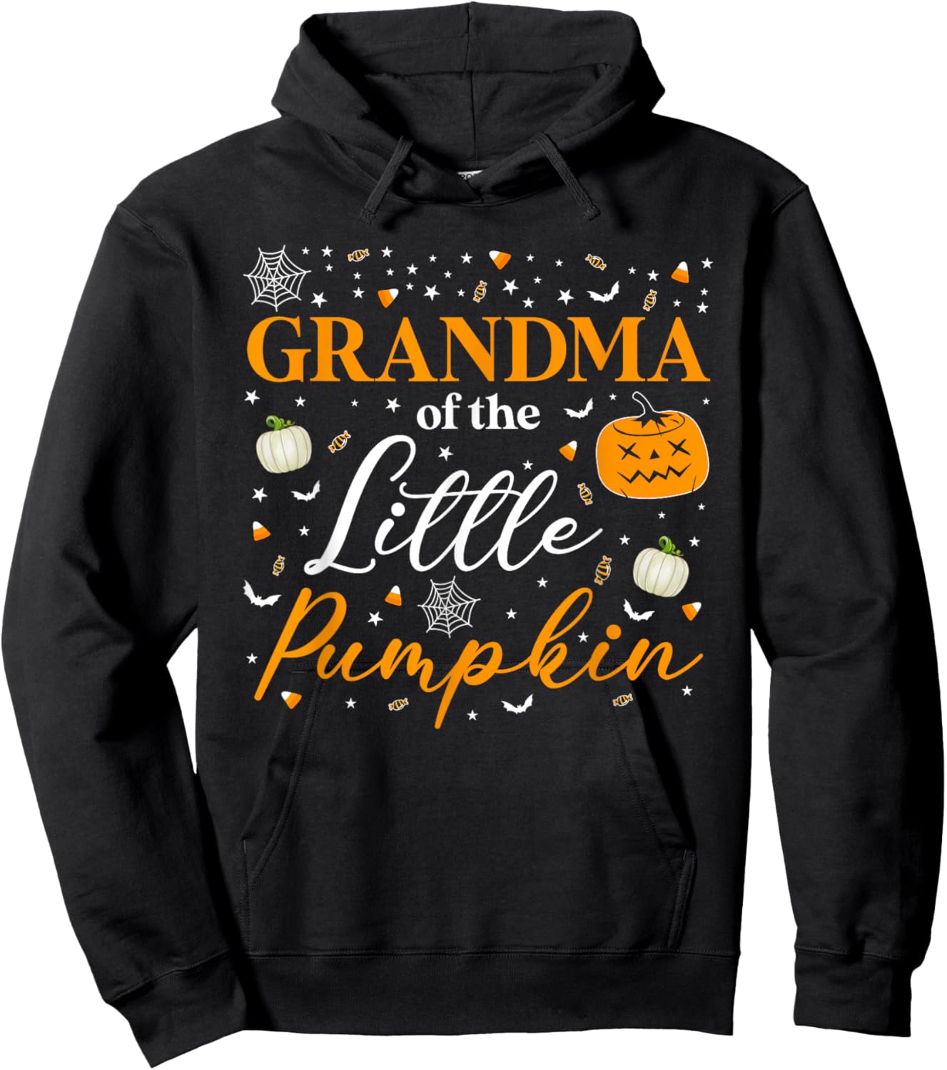 Grandma of The Little Pumpkin Family Matching Halloween Hoodie - Hoodie | Black