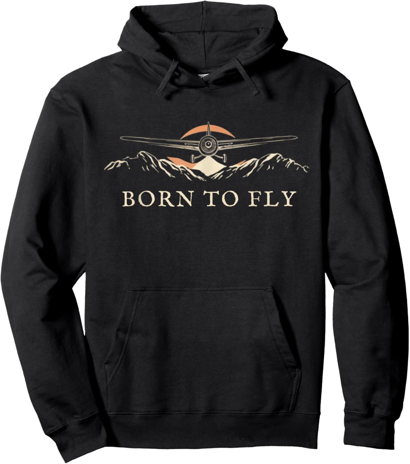 Born to Fly Vintage Airplane Adventure Pilot Lover Design Hoodie - Hoodie | Black