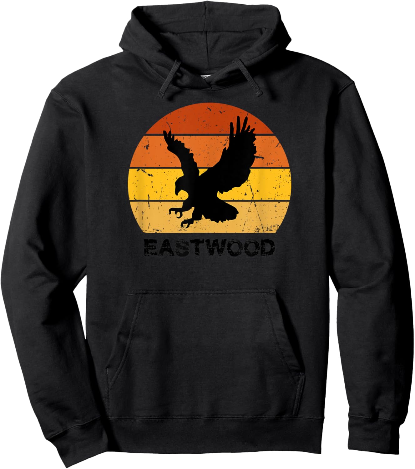 EASTWOOD Retro Eagle Sunset Hoodie - Hoodie | Black