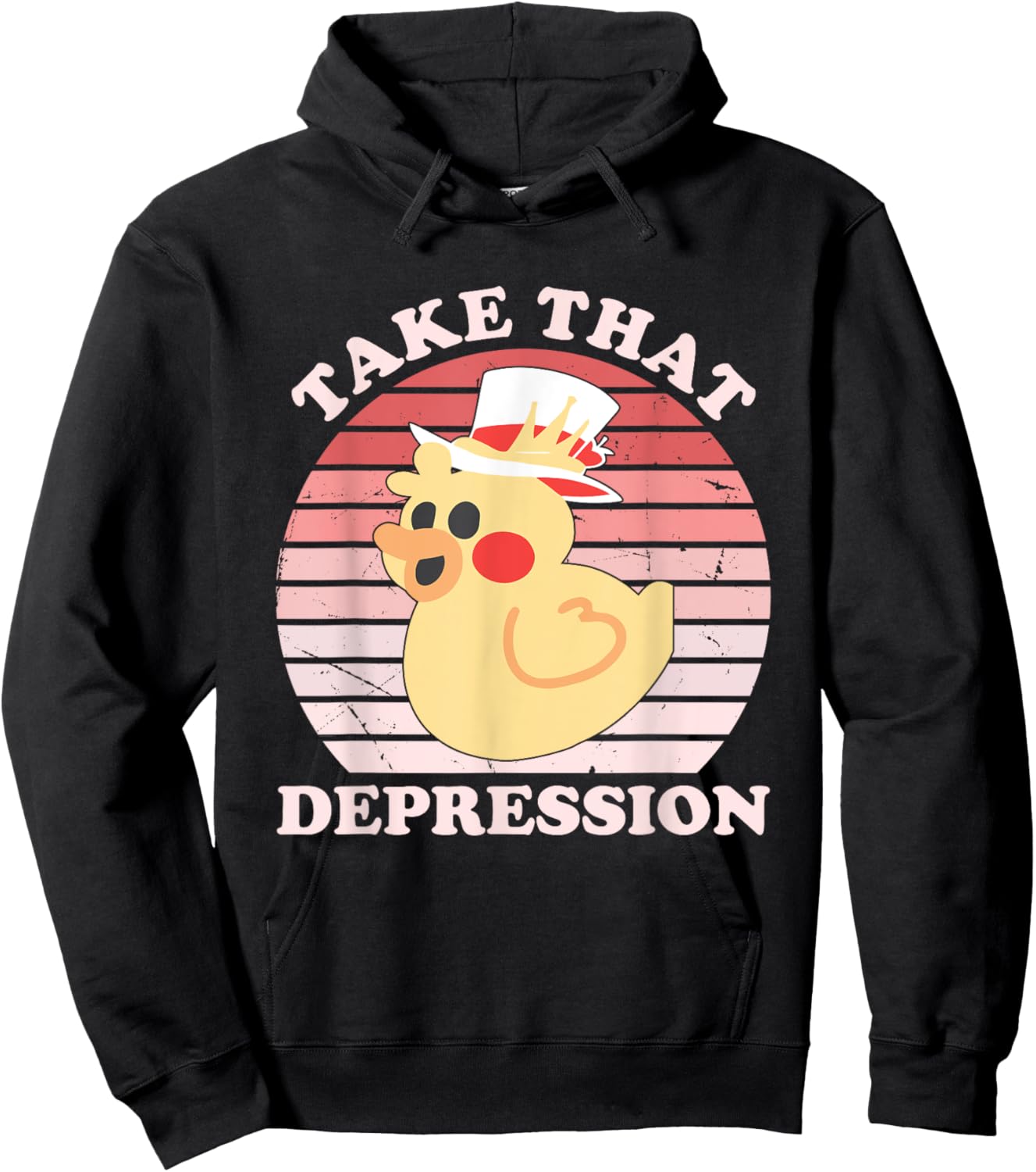 Take That Depression Duck Funny Vintage Design Hoodie - Hoodie | Black