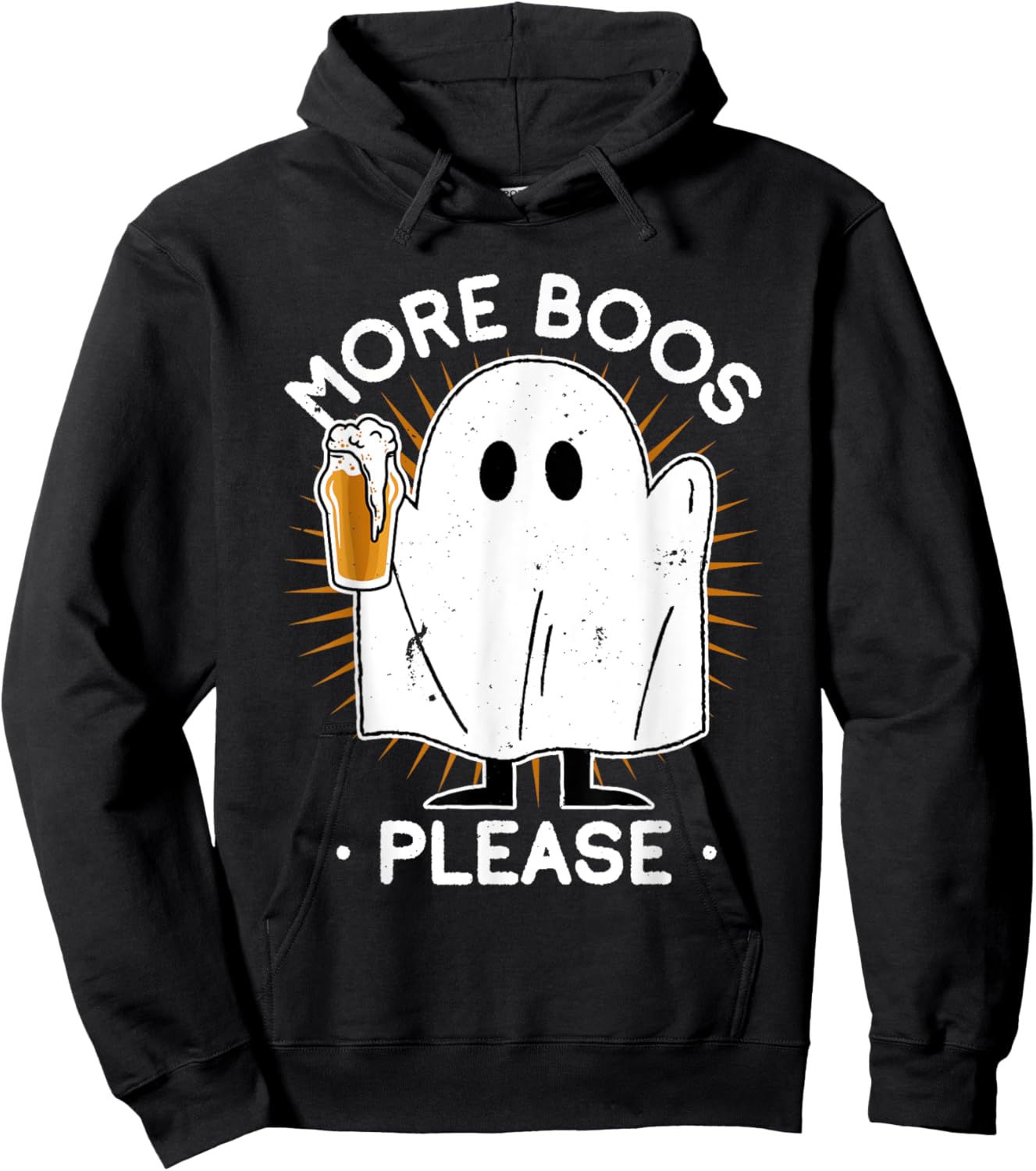 Beer Drinking More Boos Please Ghost Halloween Costume Hoodie - Hoodie | Black