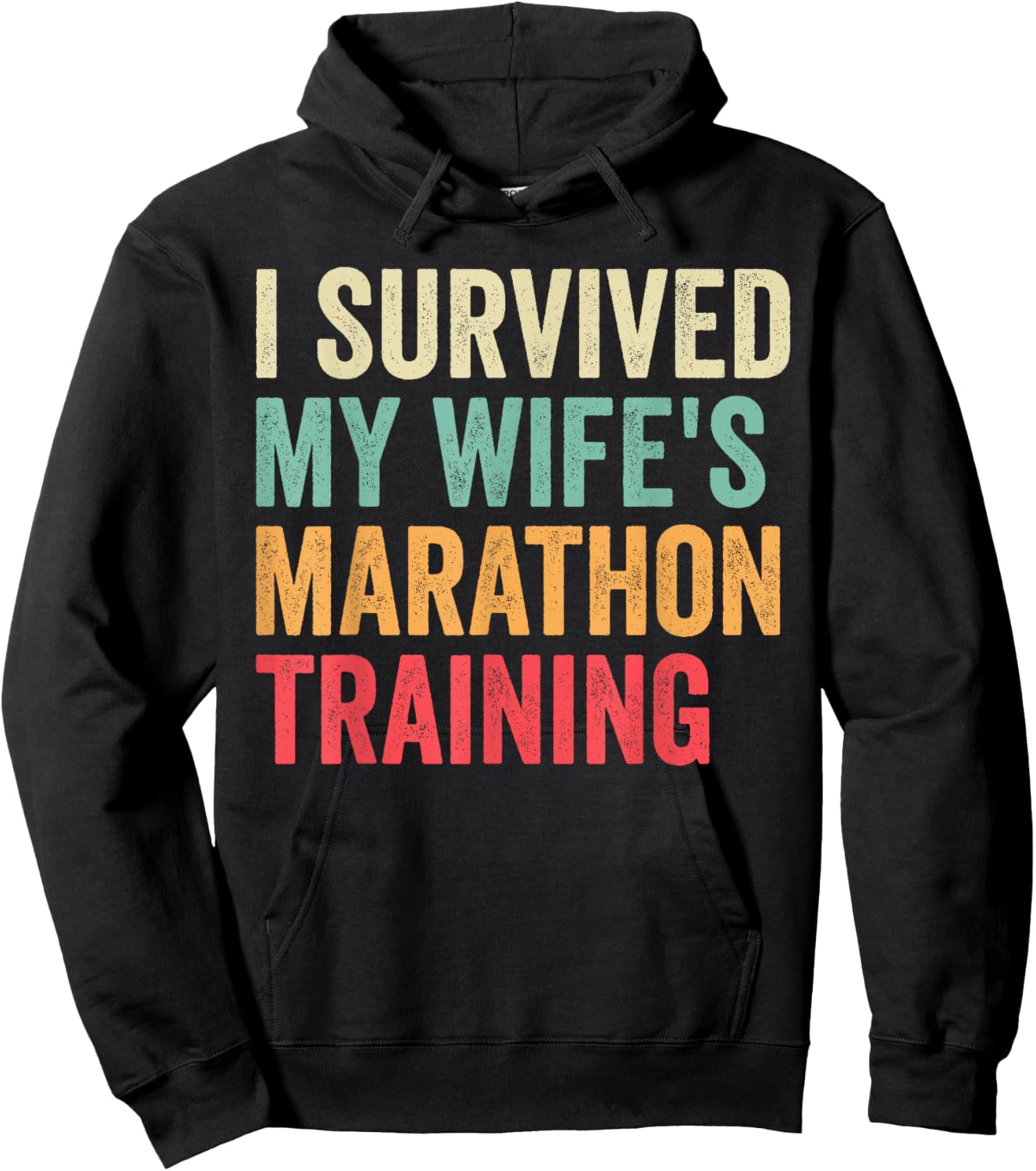 I Survived My Wife's Marathon Training Half Marathon Husband Hoodie - Hoodie | Black