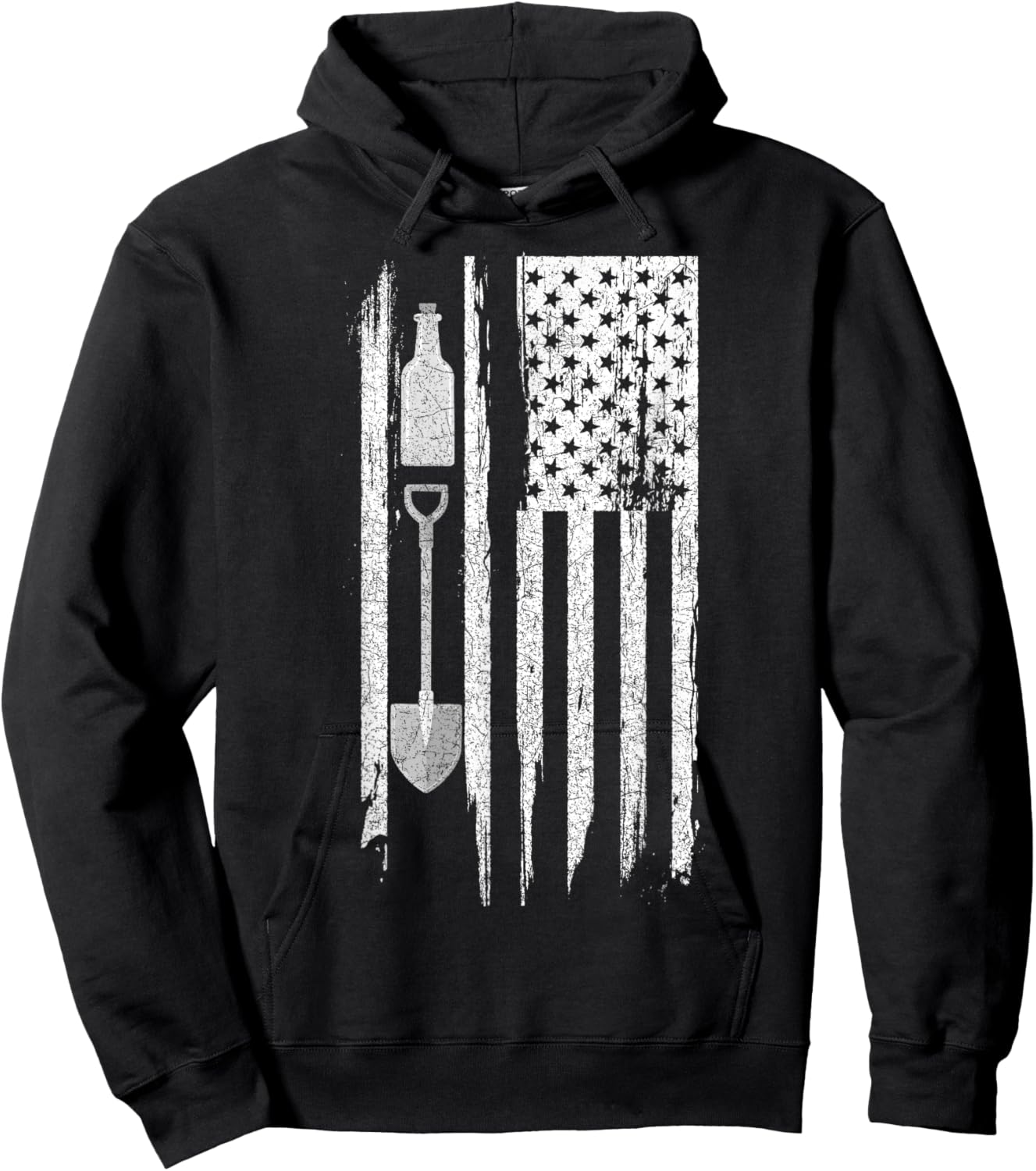 Archeology US Flag Bottle Digging Hoodie - Hoodie | Black