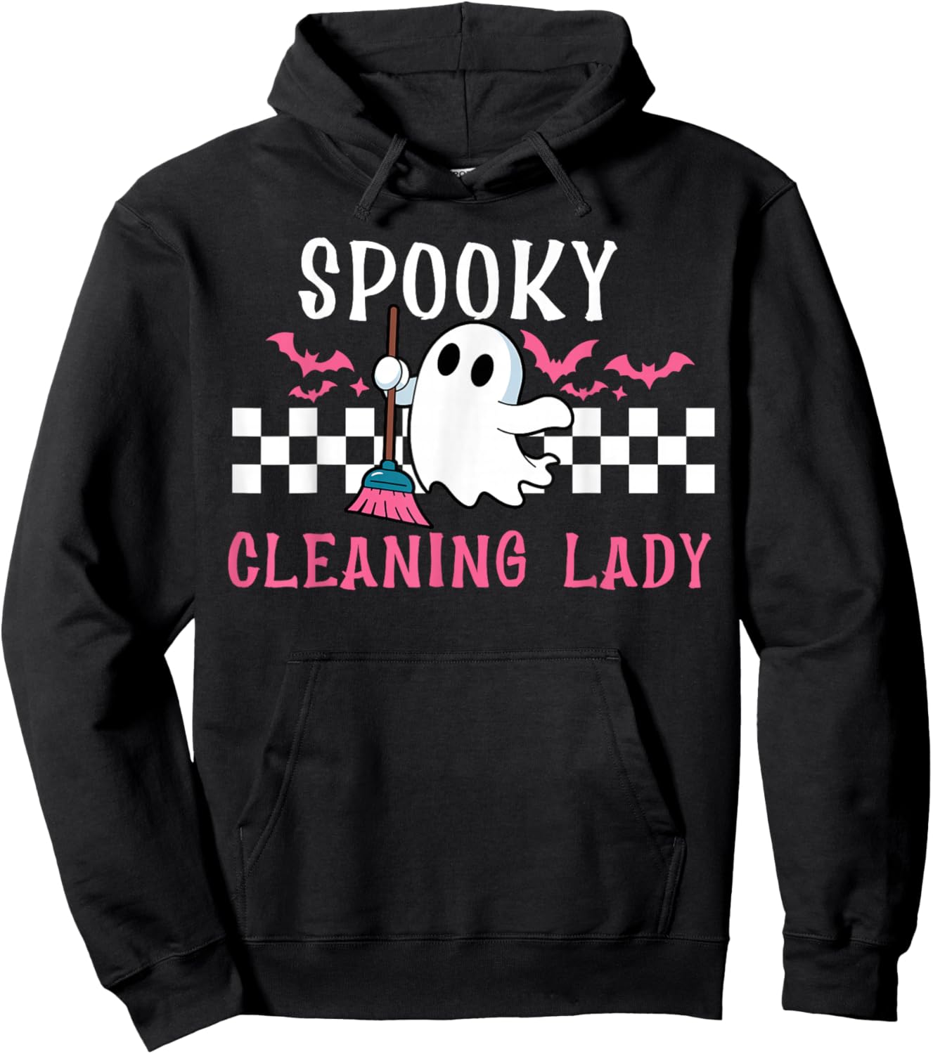 Spooky Cleaning Lady Halloween Housekeeping Cleaner Hoodie - Hoodie | Black