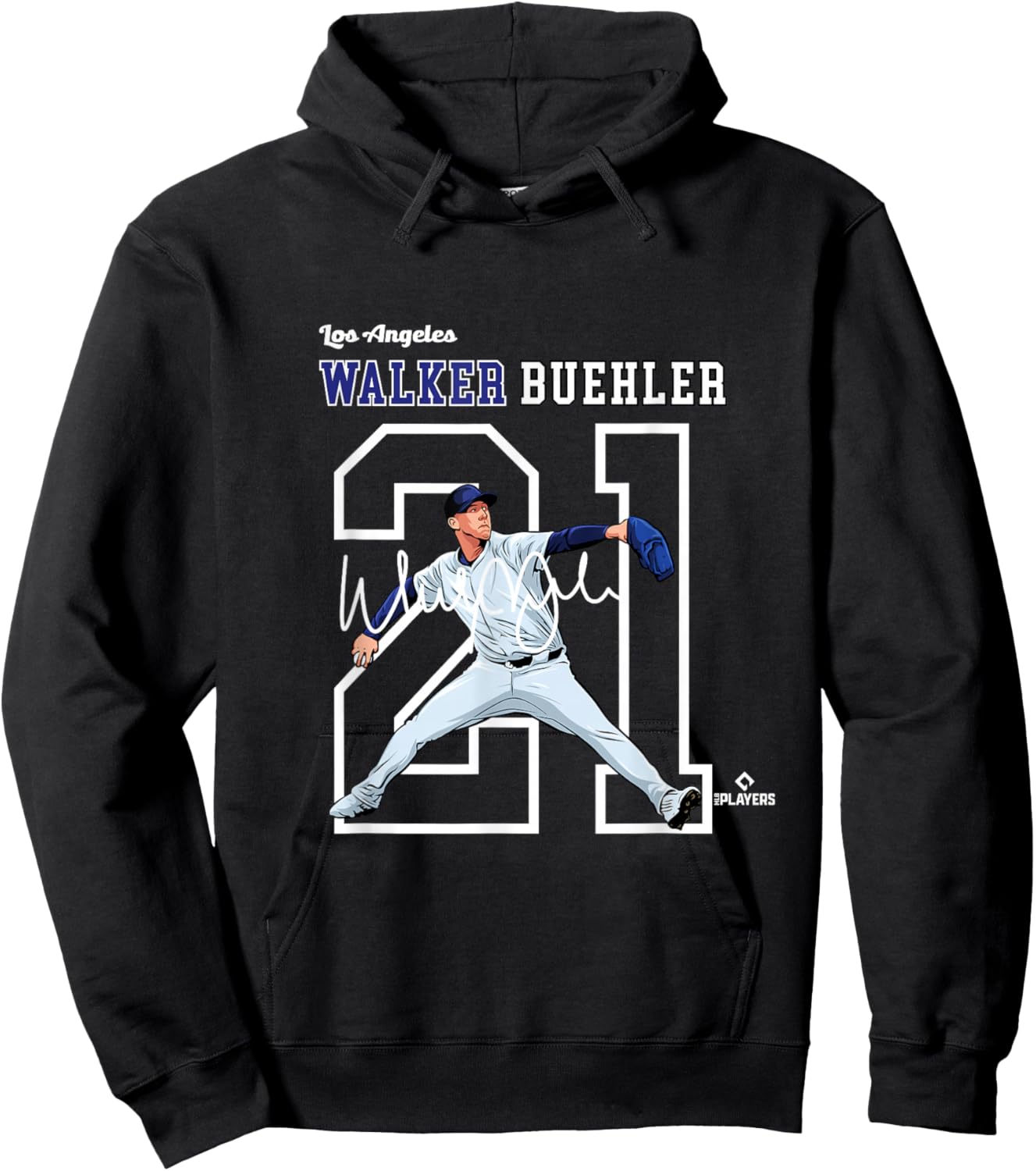 Walker Buehler | Los Angeles Baseball Players | MLBWBR3004 Hoodie - Hoodie | Black