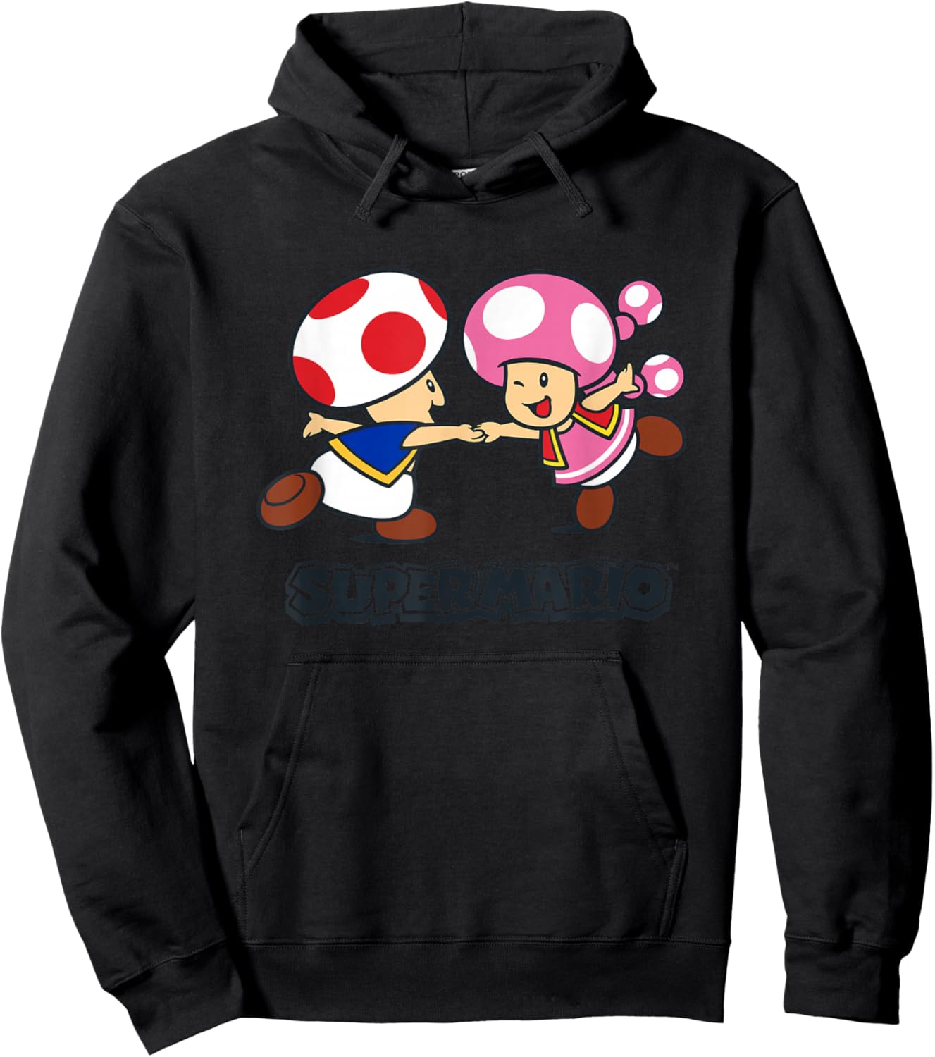 Super Mario Bros Happy Toads Classic Nintendo Duo Hoodie - Hoodie | Black