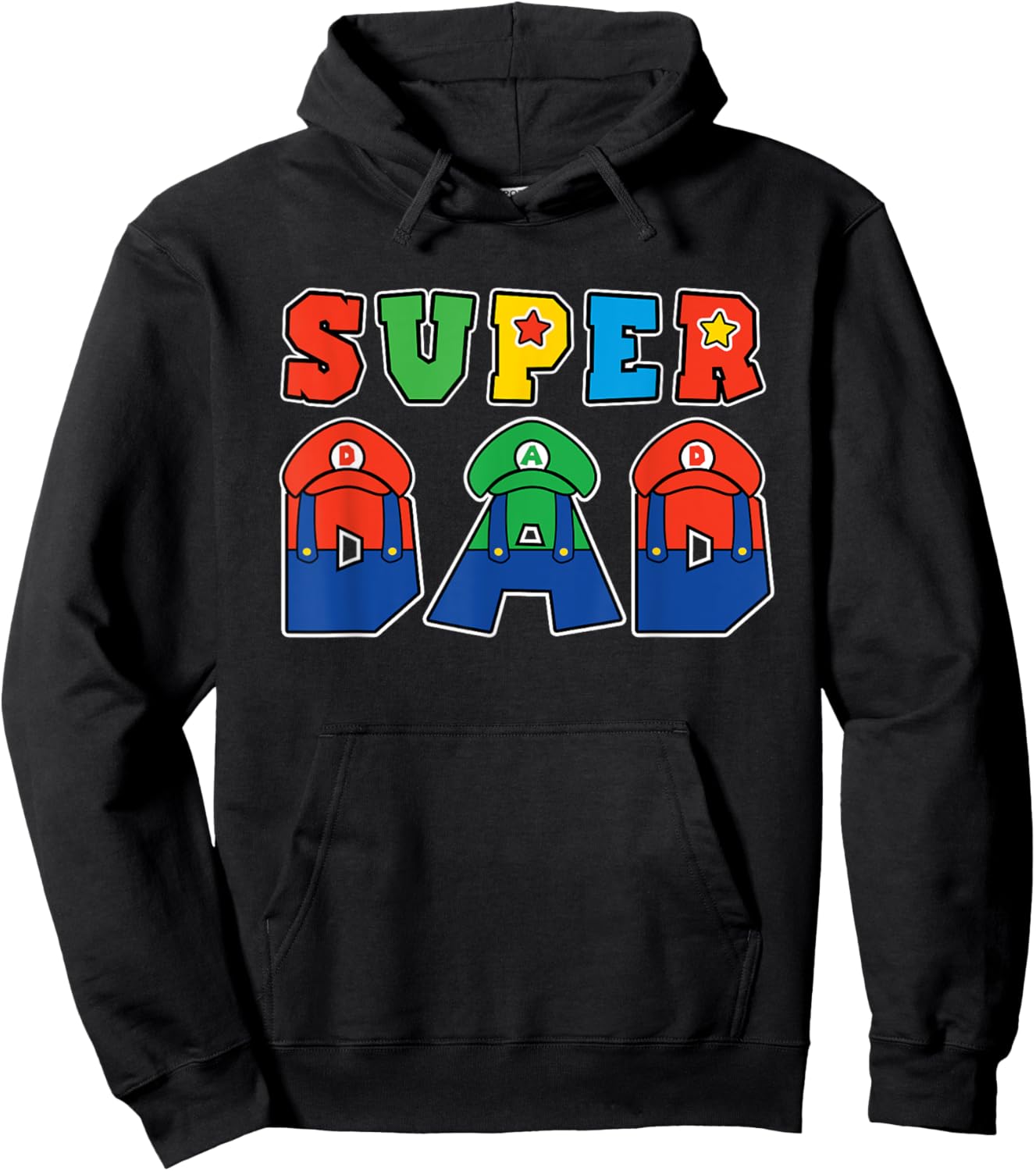 Super Dad Gamer Funny Gift Fathers From Wife and Kids Hoodie - Hoodie | Black